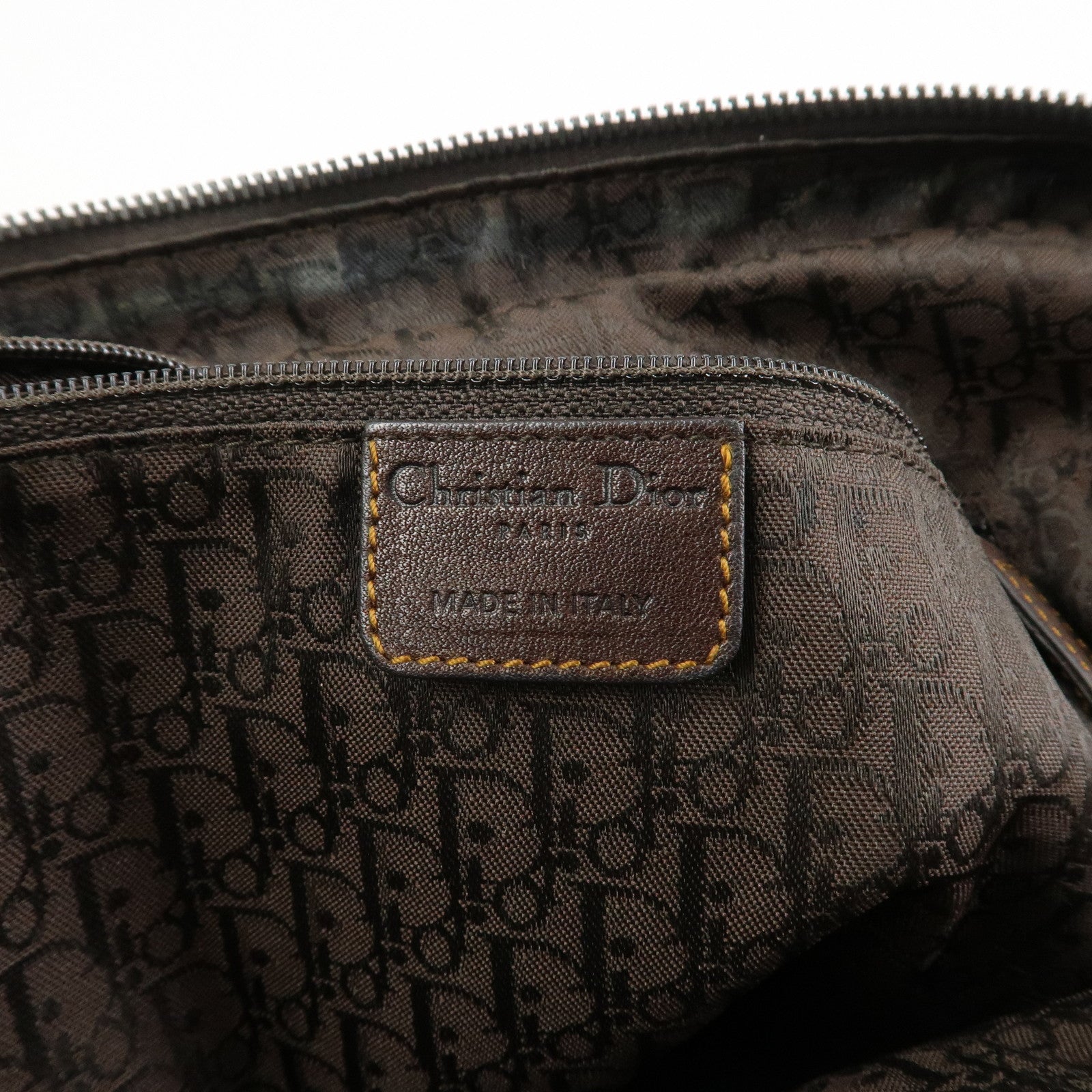 Christian Dior Gaucho Leather Shoulder Bag Hand Bag Brown