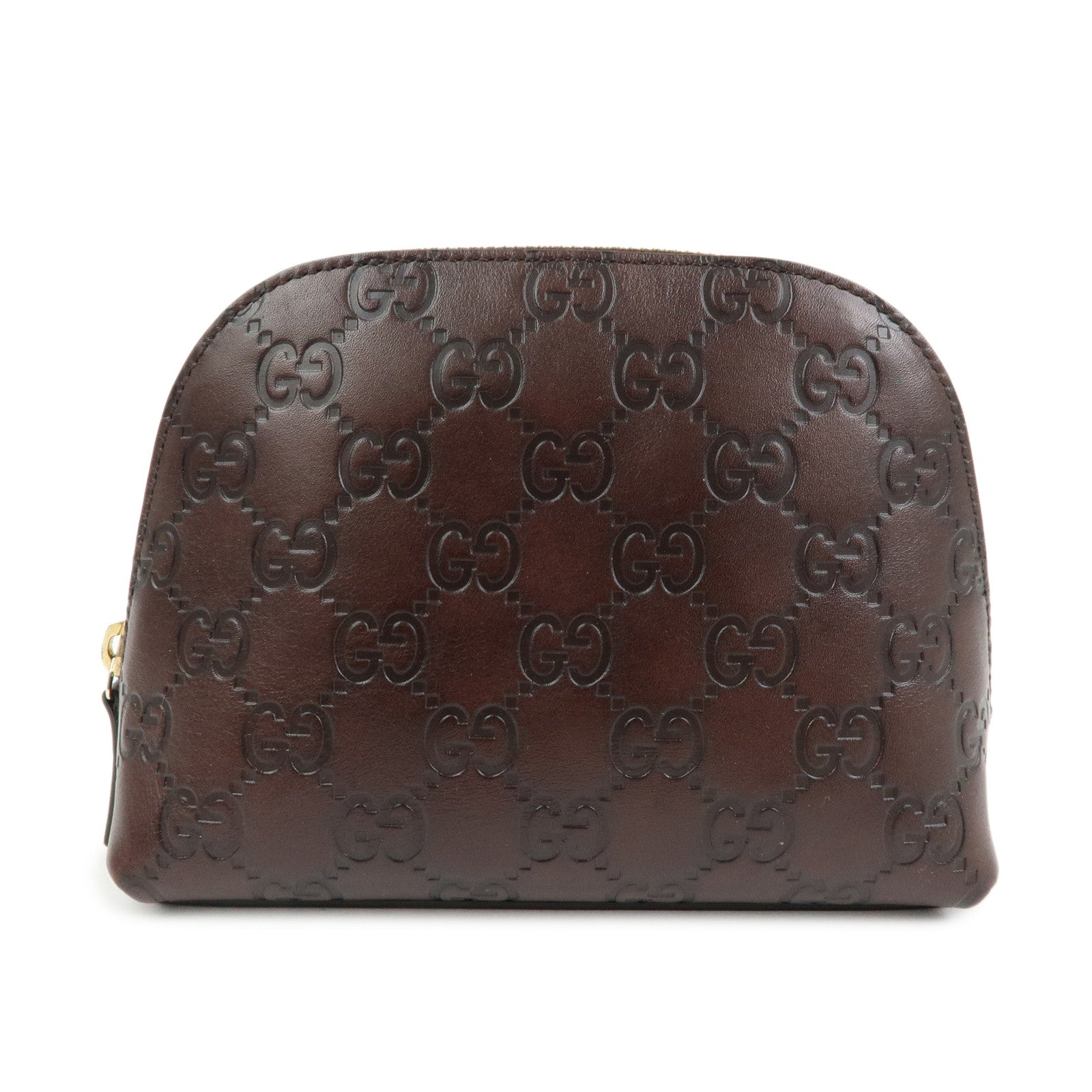 GUCCI Guccissima Leather Cosmetic Pouch Brown 141810