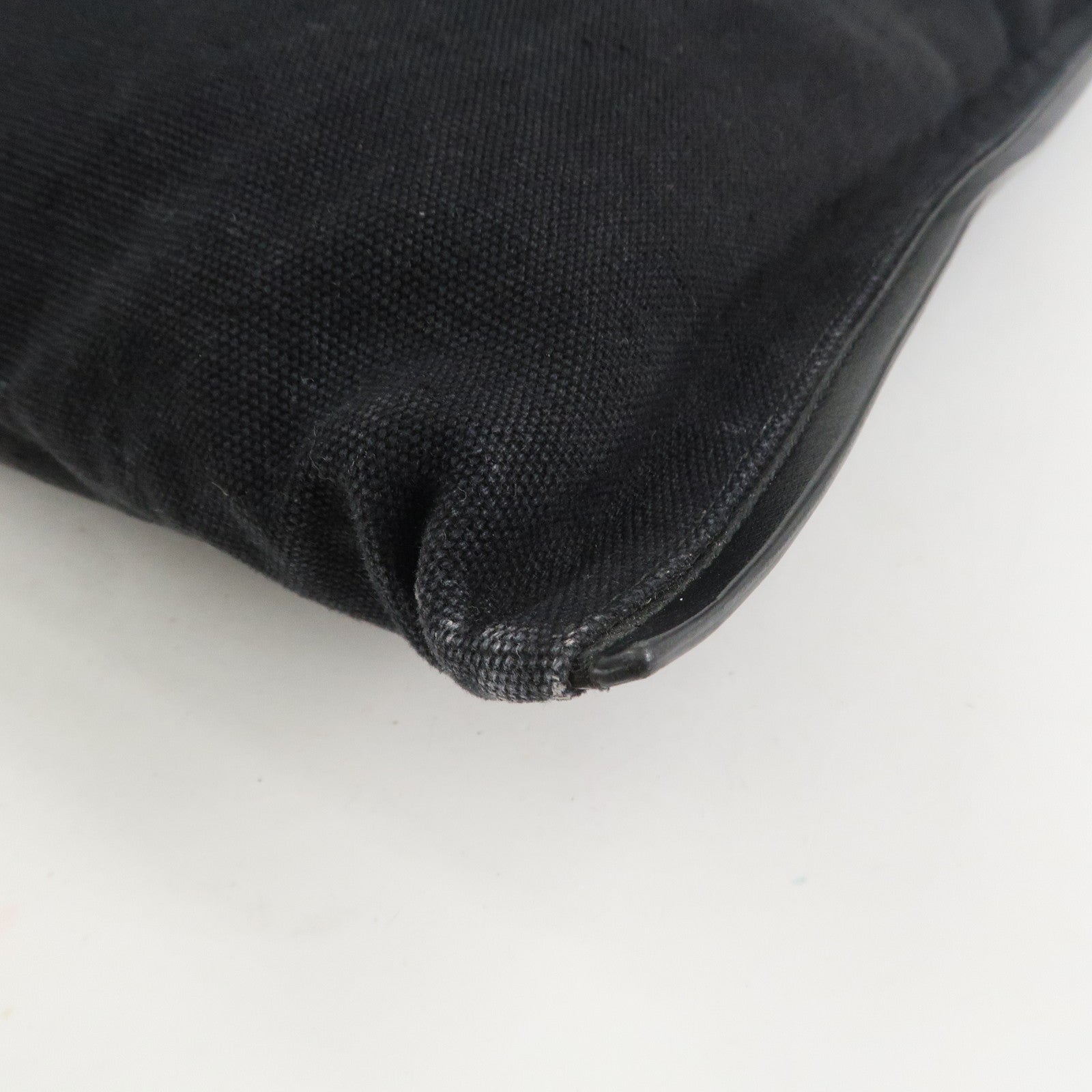 JIL SANDER Canvas Leather Shoulder Bag Crossbody Bag Black