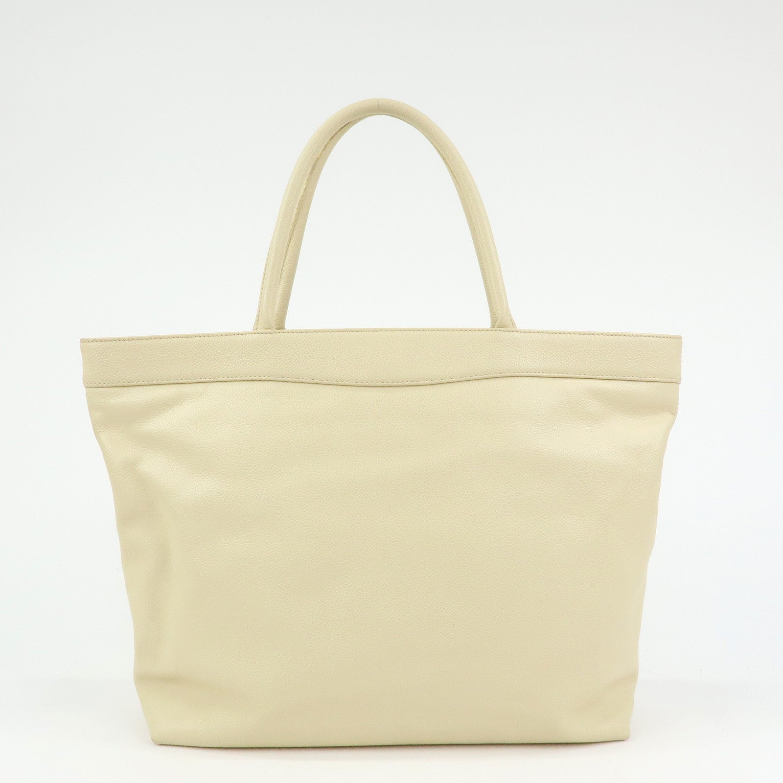 CHANEL COCO Mark Caviarskin Shoulder Bag Tote Bag Ivory