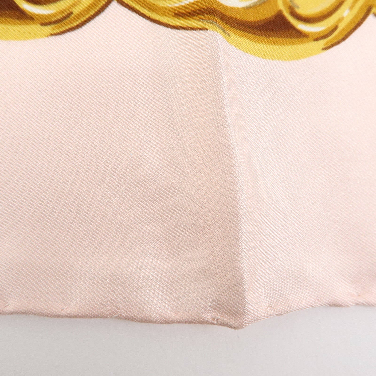 CHANEL COCO Mark Silk 100% Scarf Chain Pearl Motif Pink