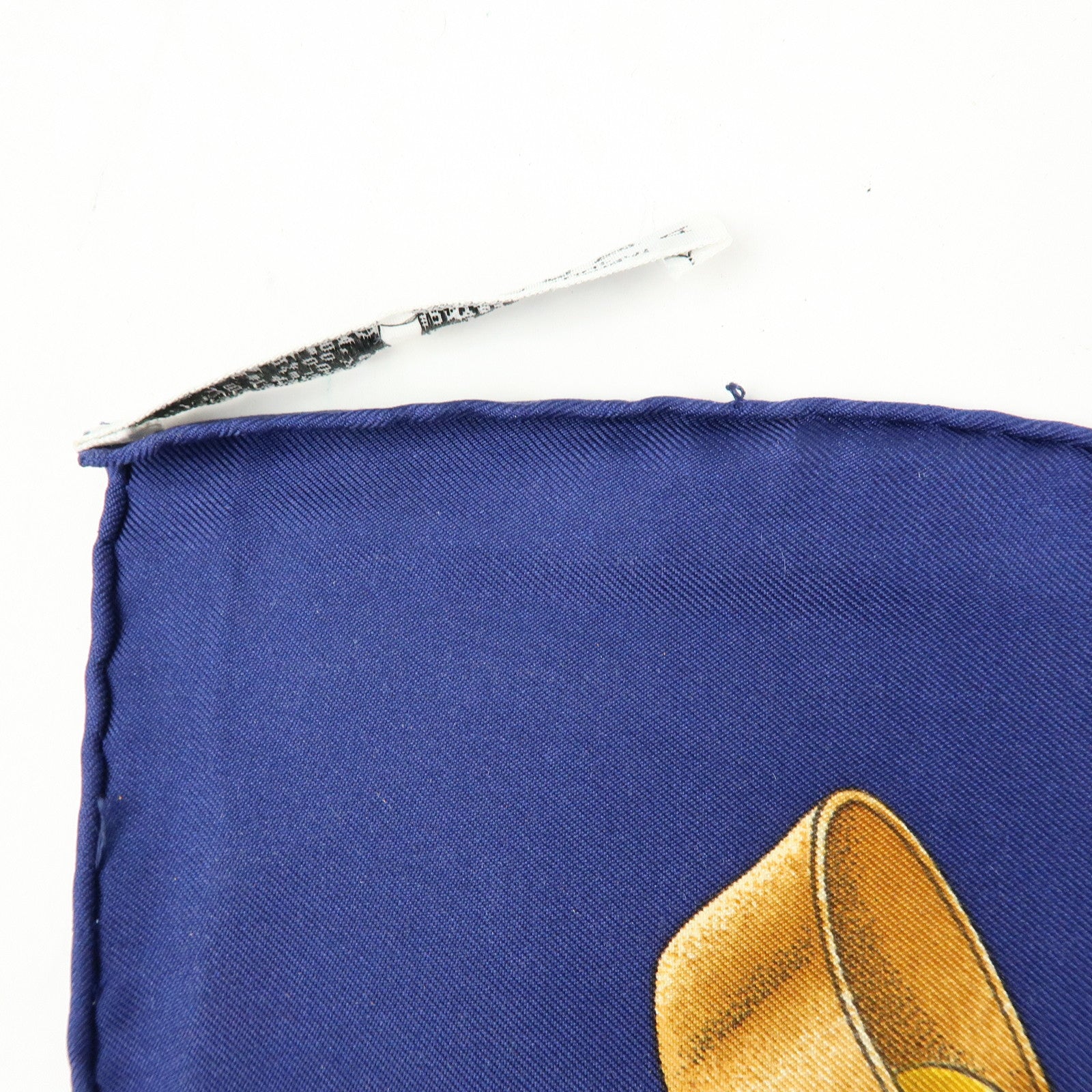 HERMES Carre 90 Silk 100% Scarf Grand Manege Navy Gold
