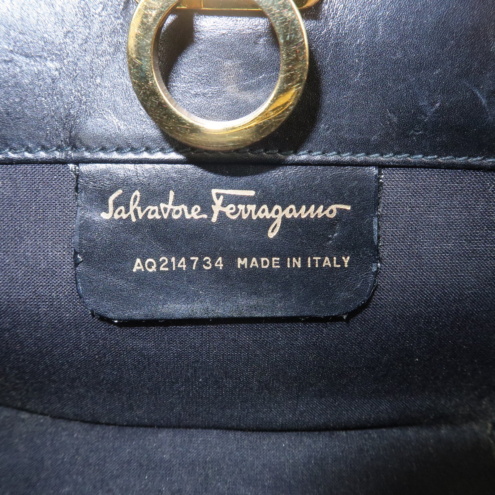 Ferragamo Gancini Suede Leather Chain Shoulder Bag Black