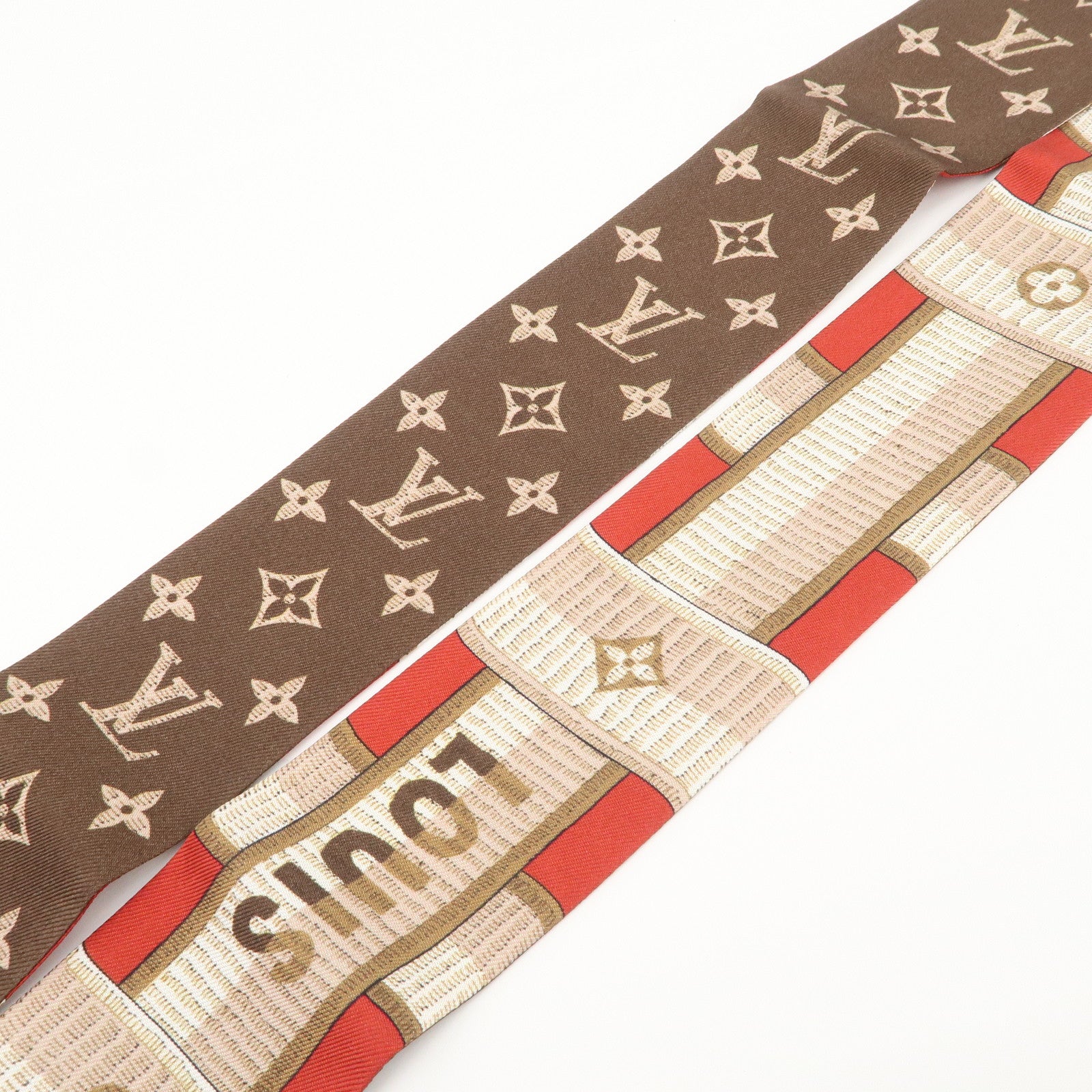 Louis Vuitton Monogram Silk Bandeau BB LV Details Brown M78147