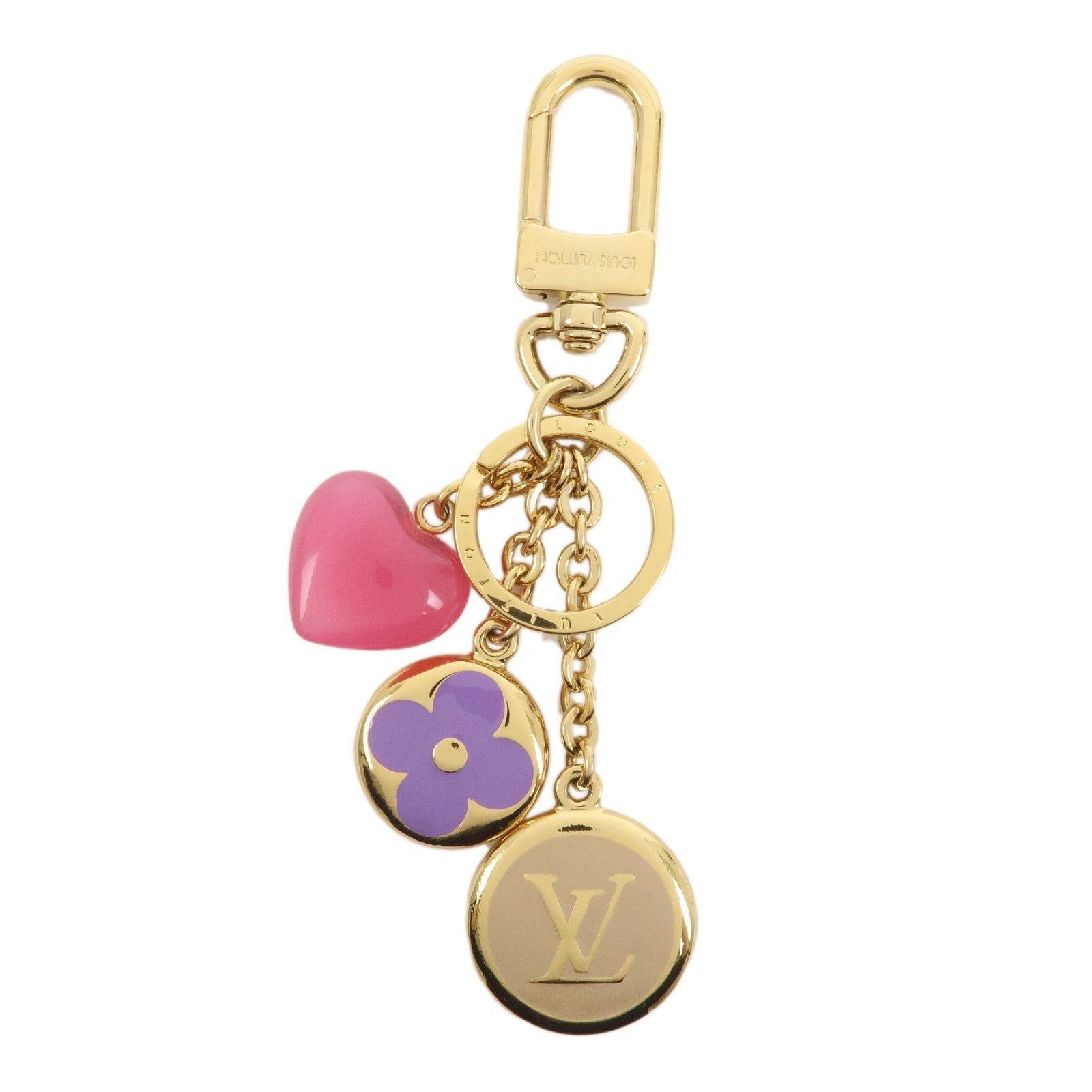Louis Vuitton Metal Porte Cles LV Enamored Bag Charm Gold M00819