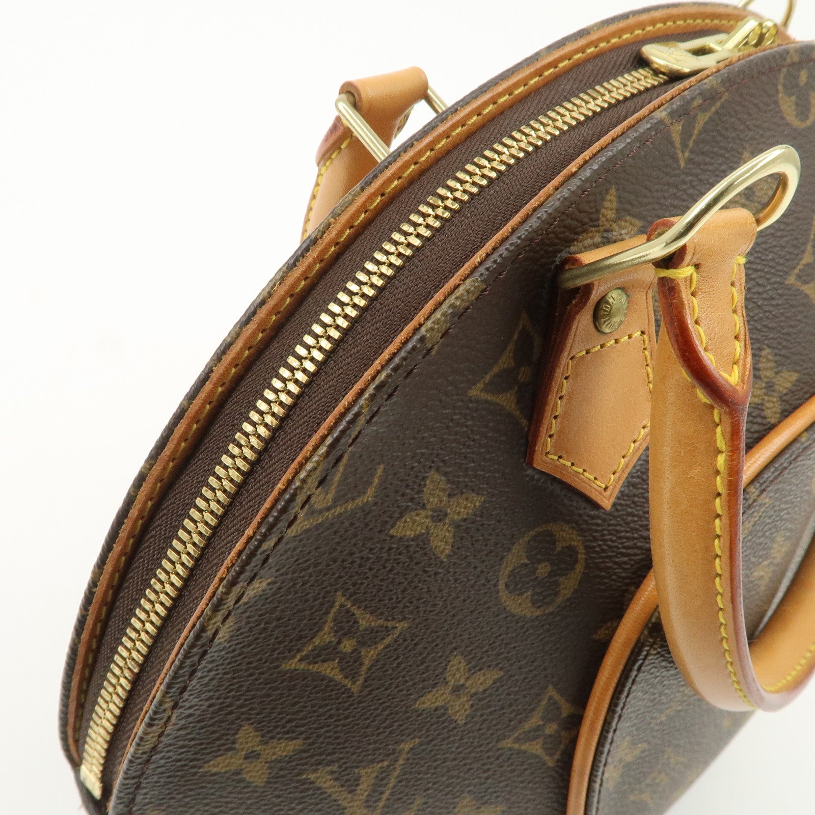 Louis Vuitton Monogram Ellipse PM Hand Bag Brown Gold HDW M51127