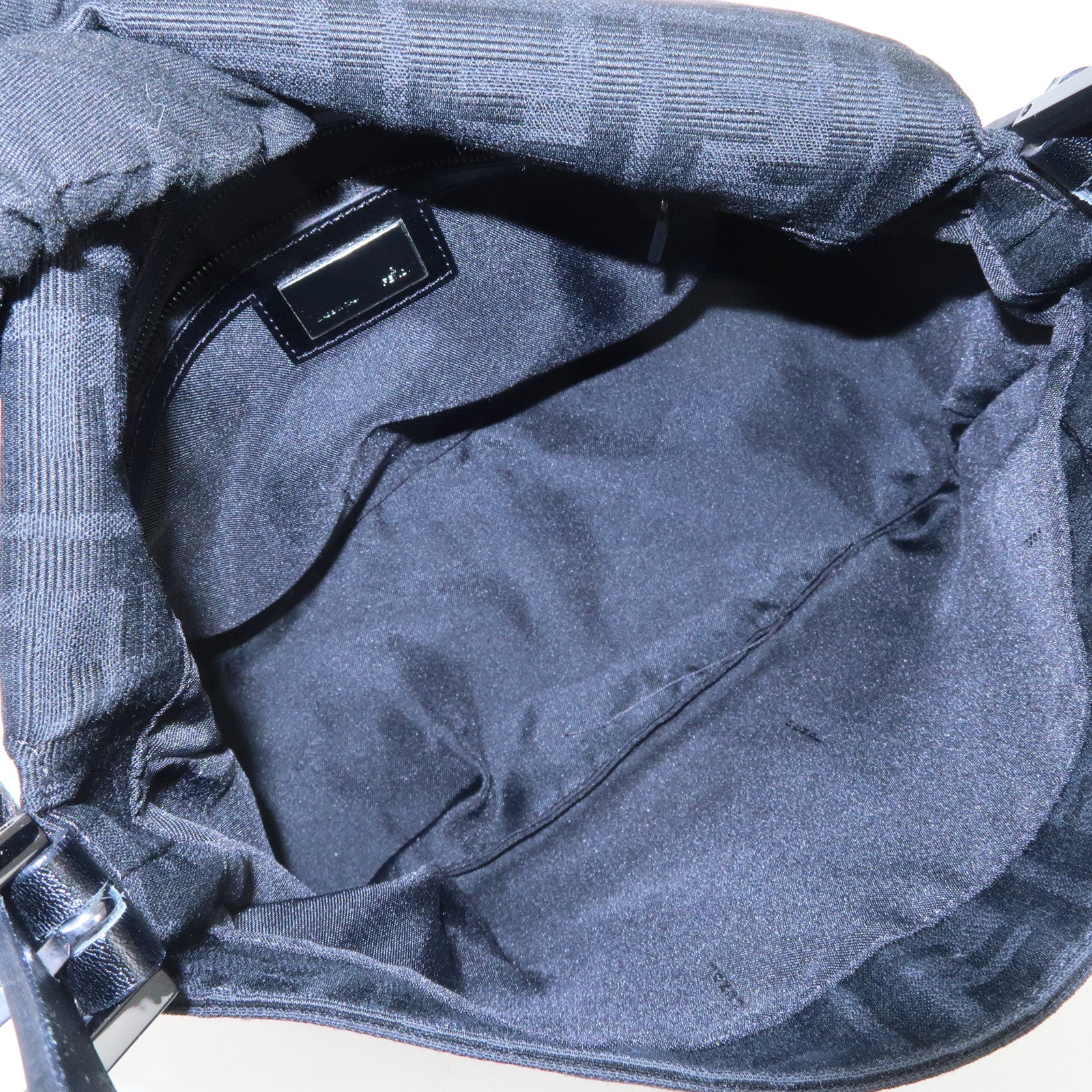 FENDI Mamma Baguette Zucca Canvas Leather Shoulder Hand Bag 8BR001