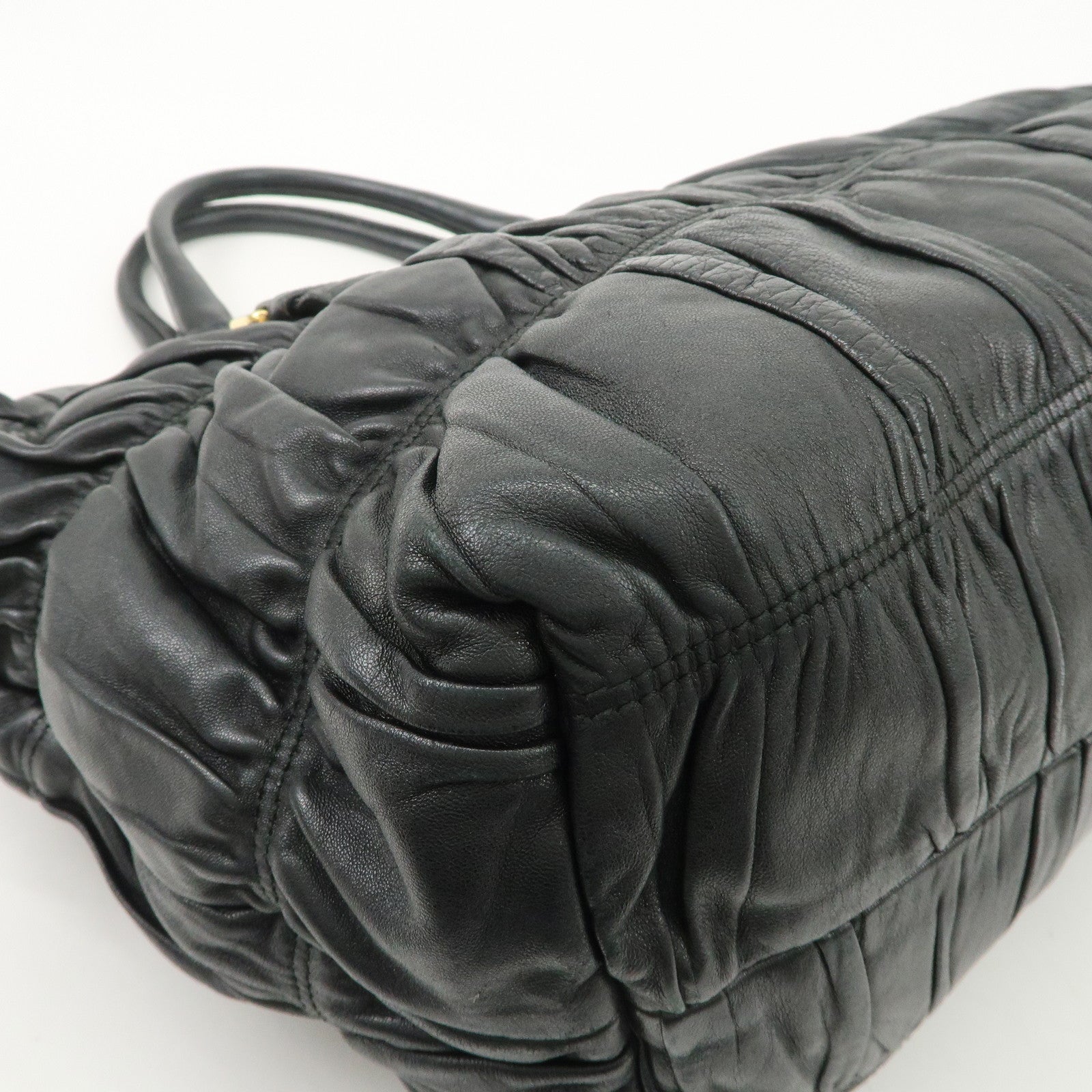PRADA Leather 2WAY Bag Hand Bag Shoulder Bag Black BN1788