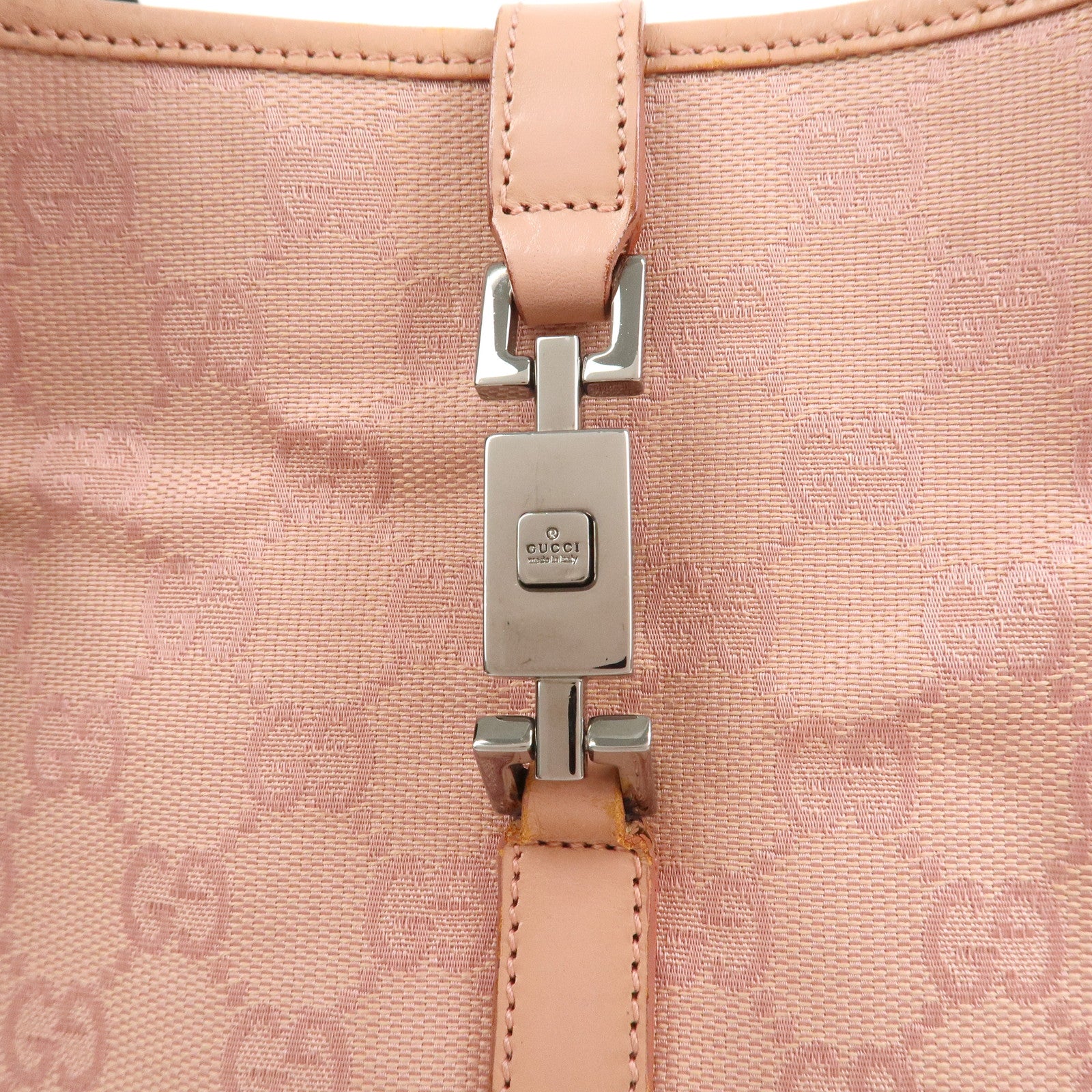 GUCCI Jackie Canvas Leather Shoulder Hand Bag Pink 001.3735