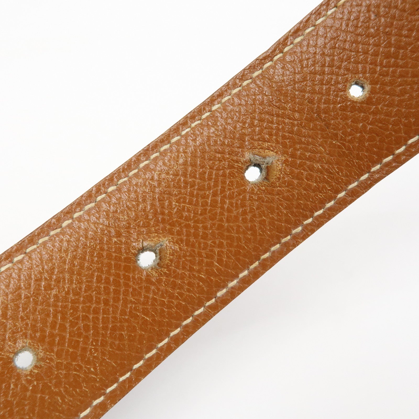 HERMES Leather H Buckle Reversible Constance Belt C Stamped