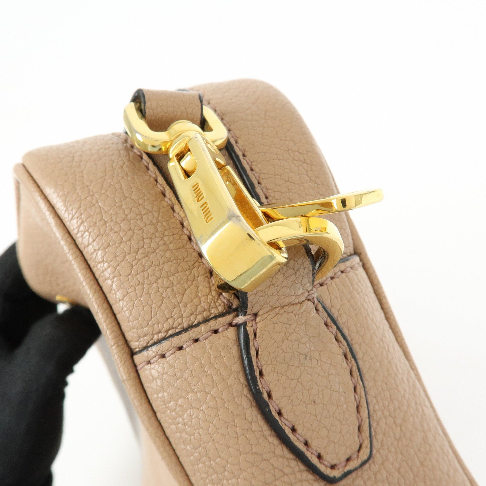 MIU MIU Madras Leather Camera Bag Shoulder Bag Crossbody Bag Beige