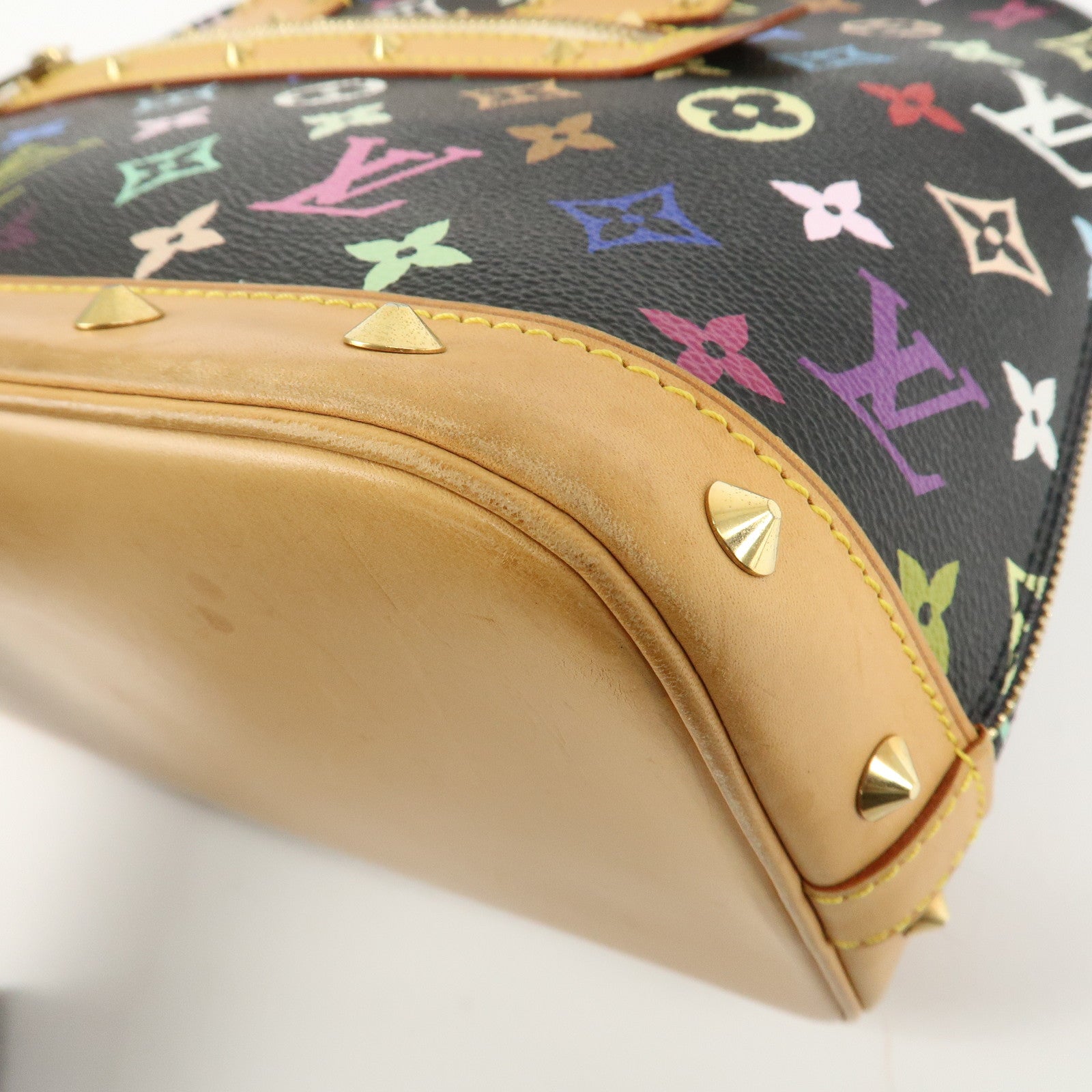 Louis Vuitton Monogram Multicolor Alma Hand Bag Noir M92646 Used