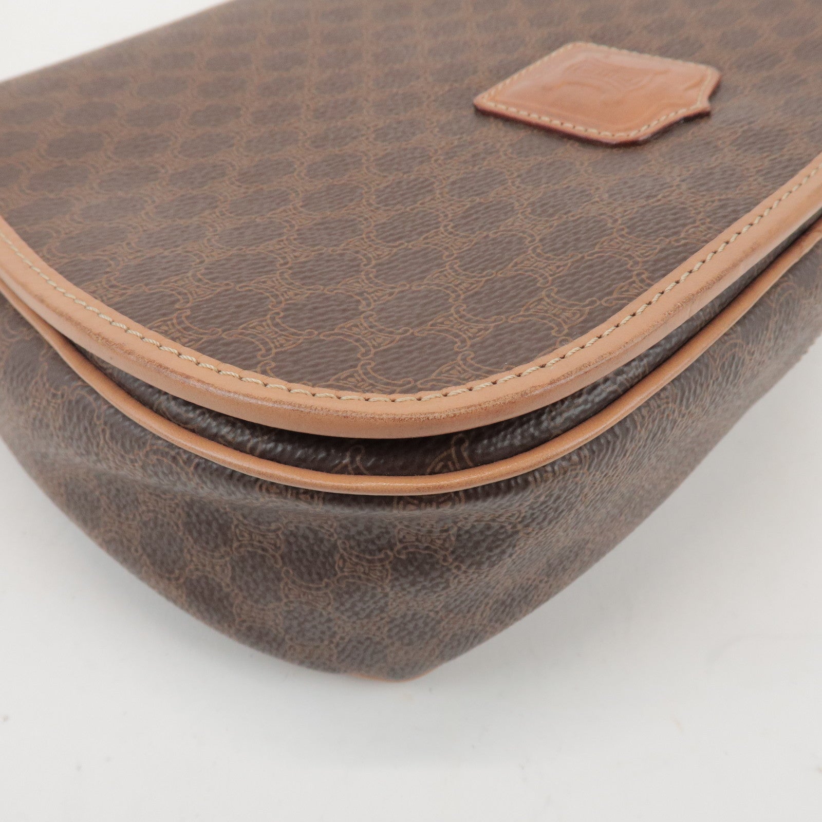 CELINE Macadam PVC Leather Shoulder Bag Crossbody Bag Brown
