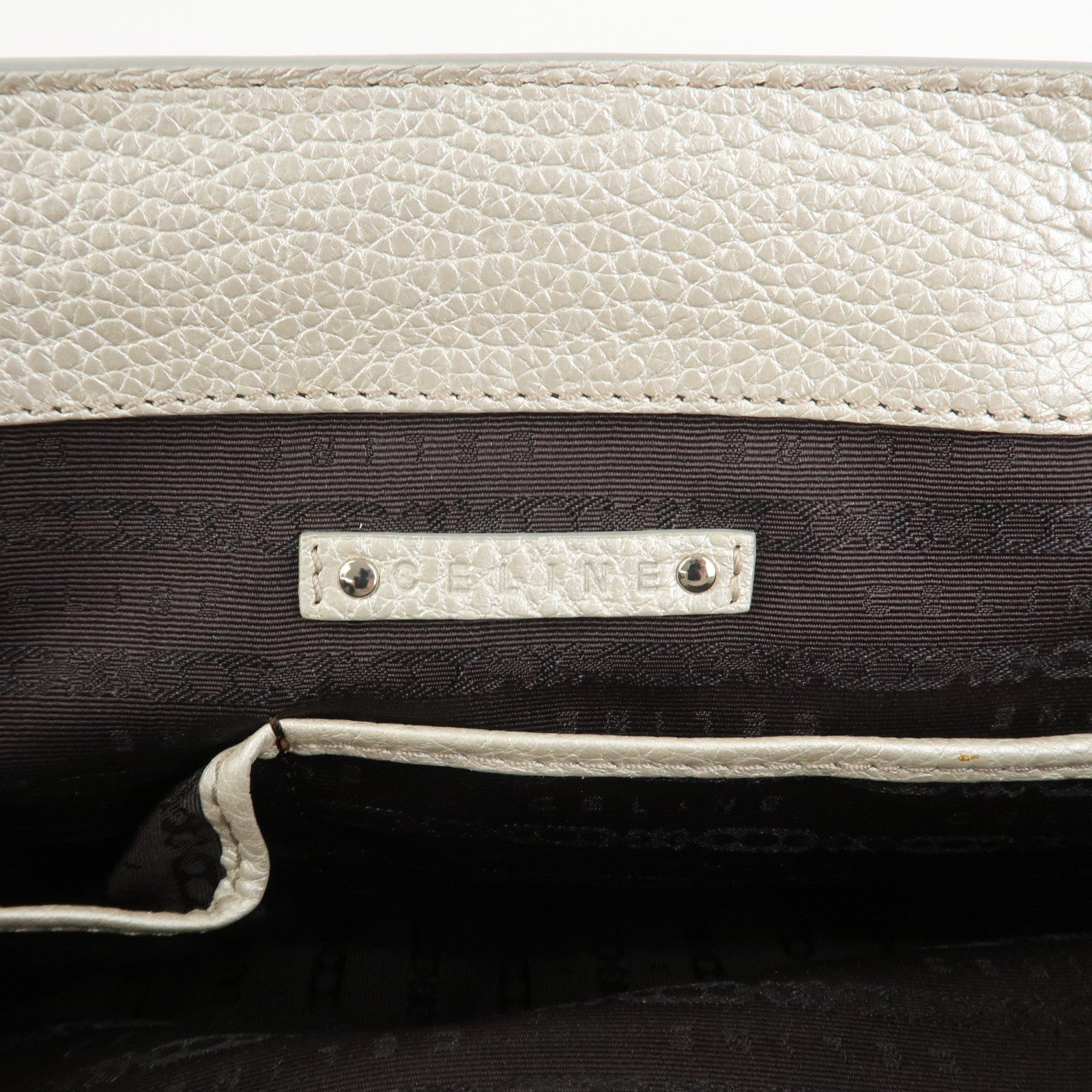 CELINE Macadam Engraved Leather Boogie Bag Hand Bag Gold