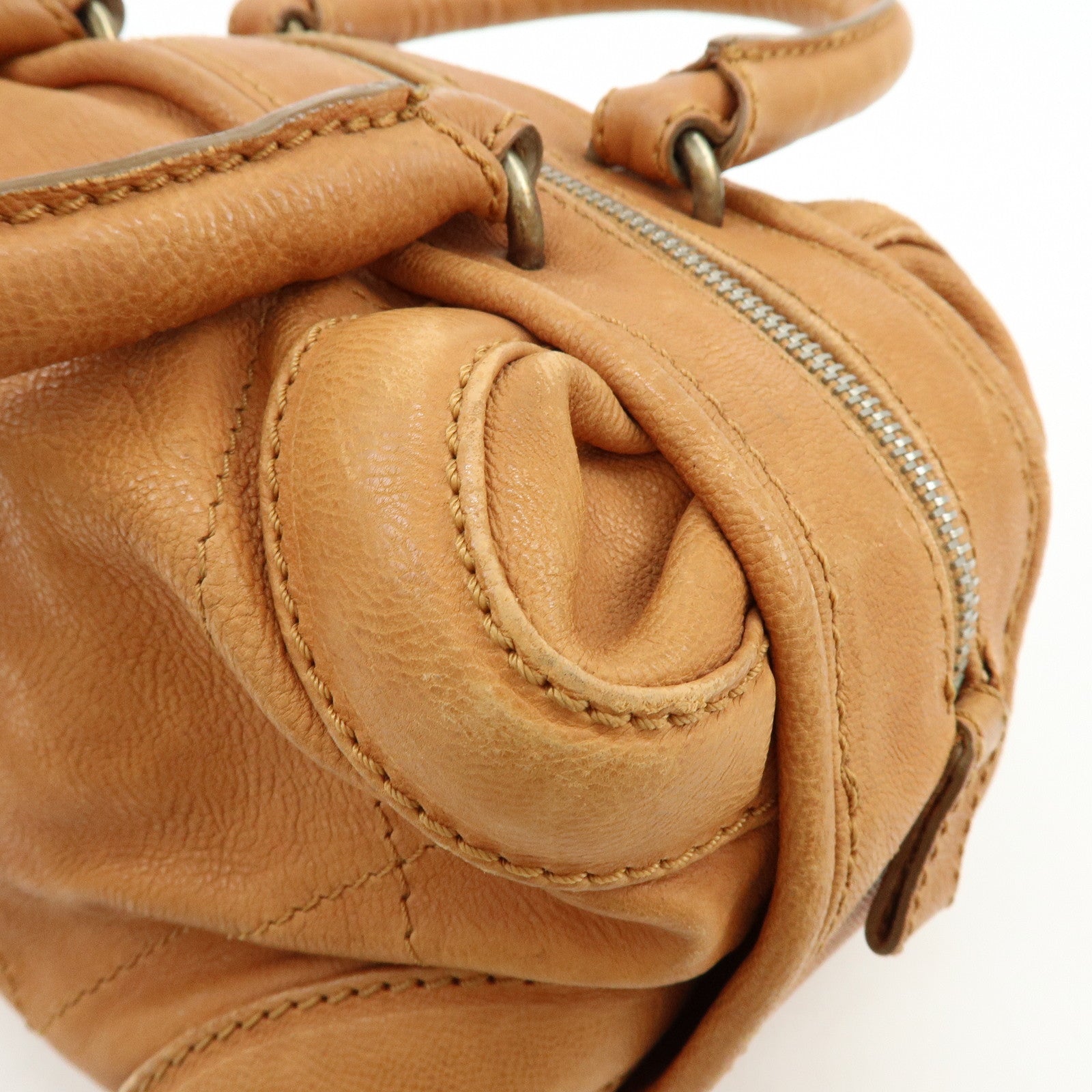 CHANEL COCO Mark Calf Leather Hand Bag Brown