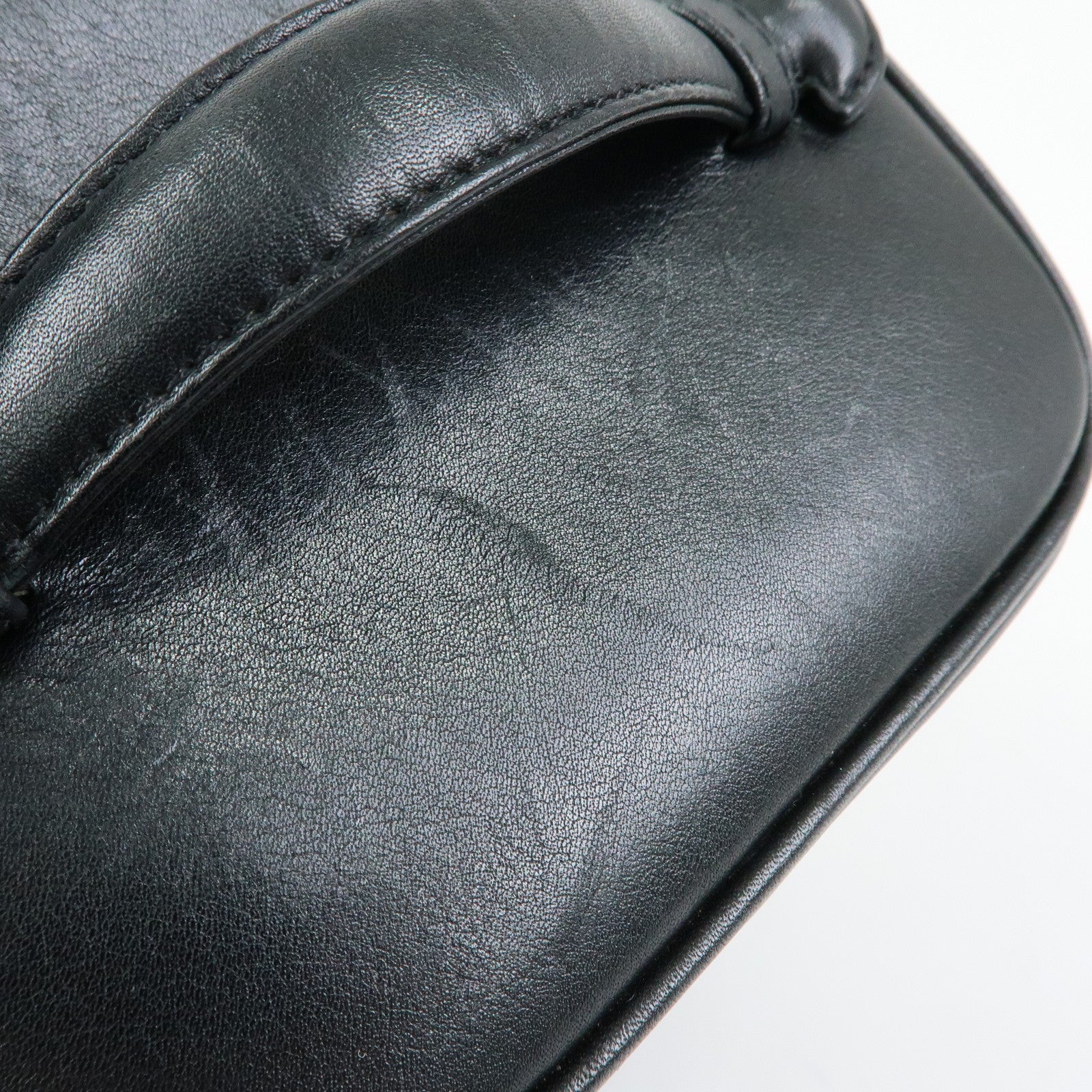 CHANEL COCO Mark Bicolore Lamb Skin Vanity Bag Hand Bag A01619