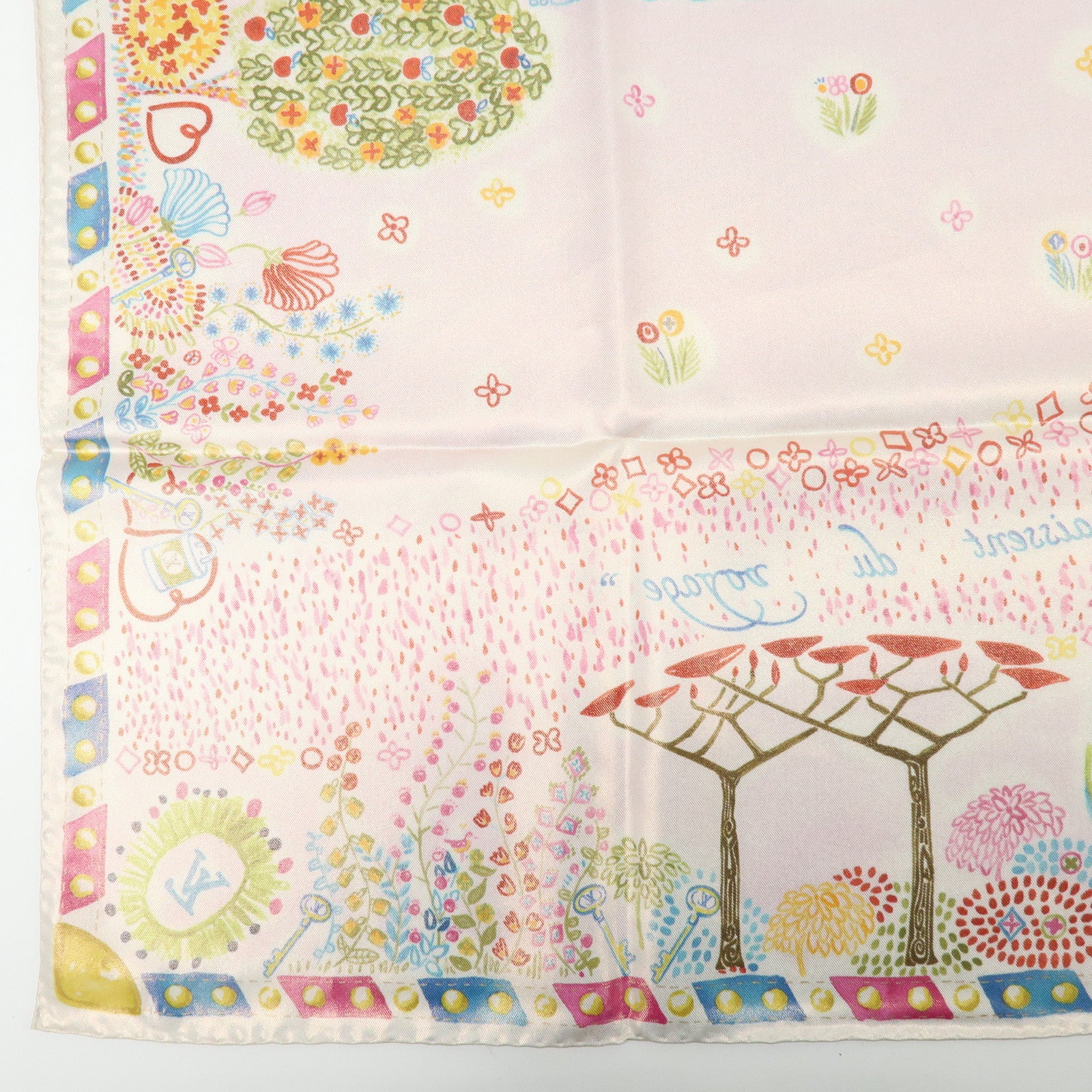 Louis Vuitton Silk 100% Scarf Voyage Autour De Ma Malle M72898