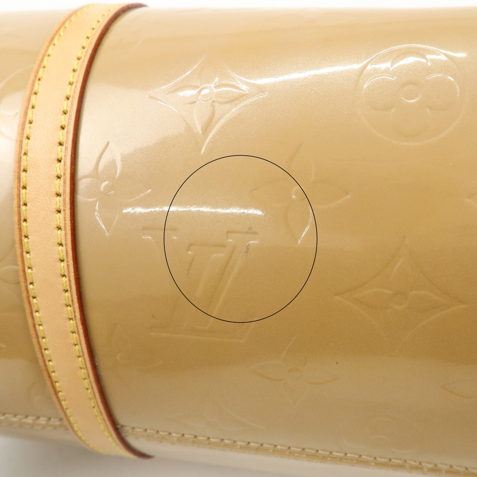 Louis Vuitton Monogram Vernis Bedford Hand Bag Beige M91329 Used