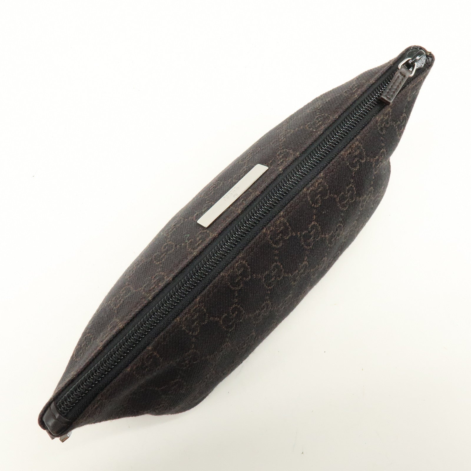 GUCCI Boat Bag GG Canvas Leather Hand Bag Brwon 07198