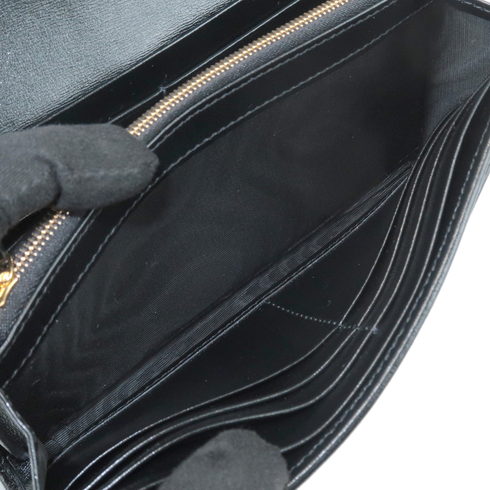 GUCCI Jackie 1961 Leather Chain Wallet WOC Black 652681.0416 Used