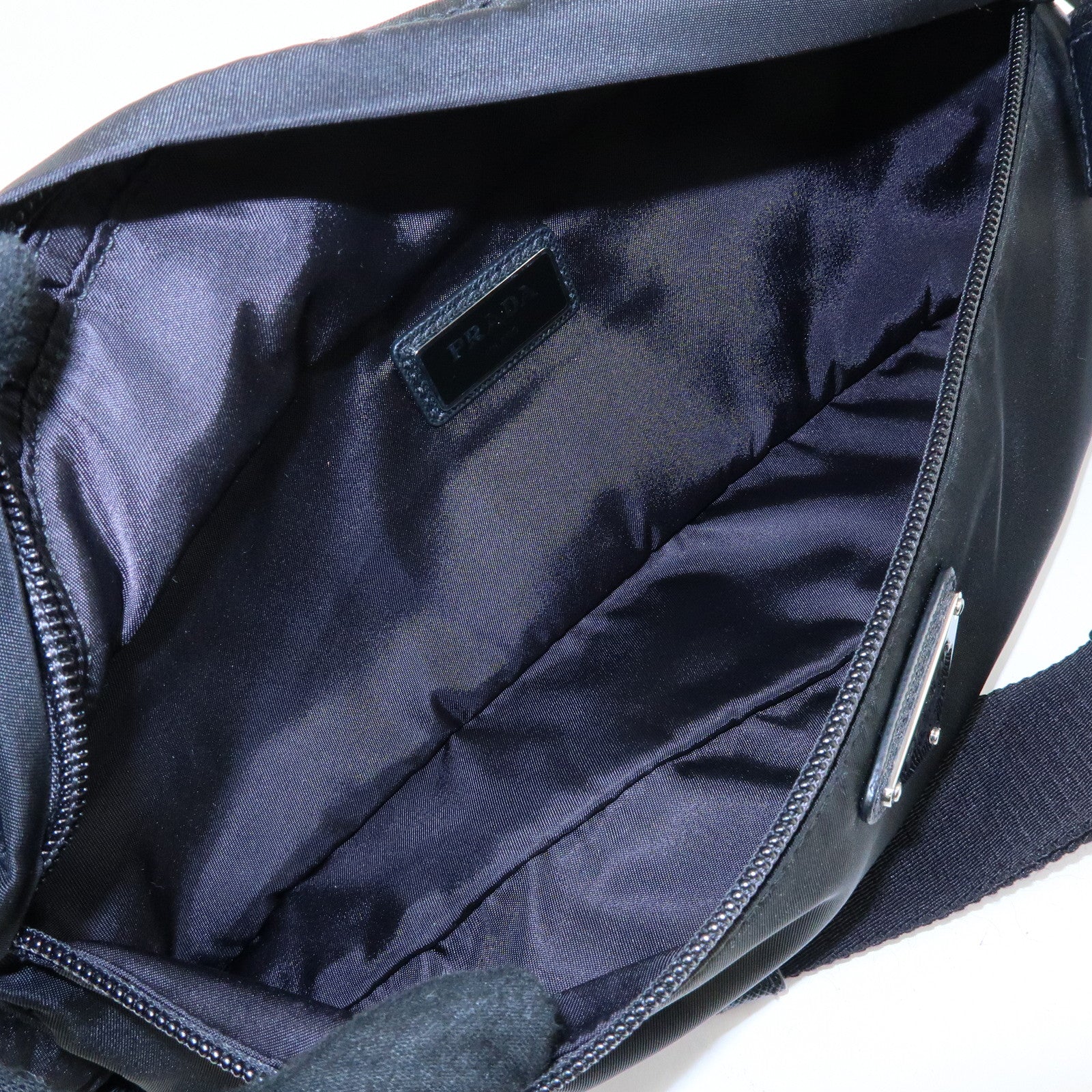 PRADA Triangle Logo Nylon Saffino Leather Waist Bag Body Bag 2VL132