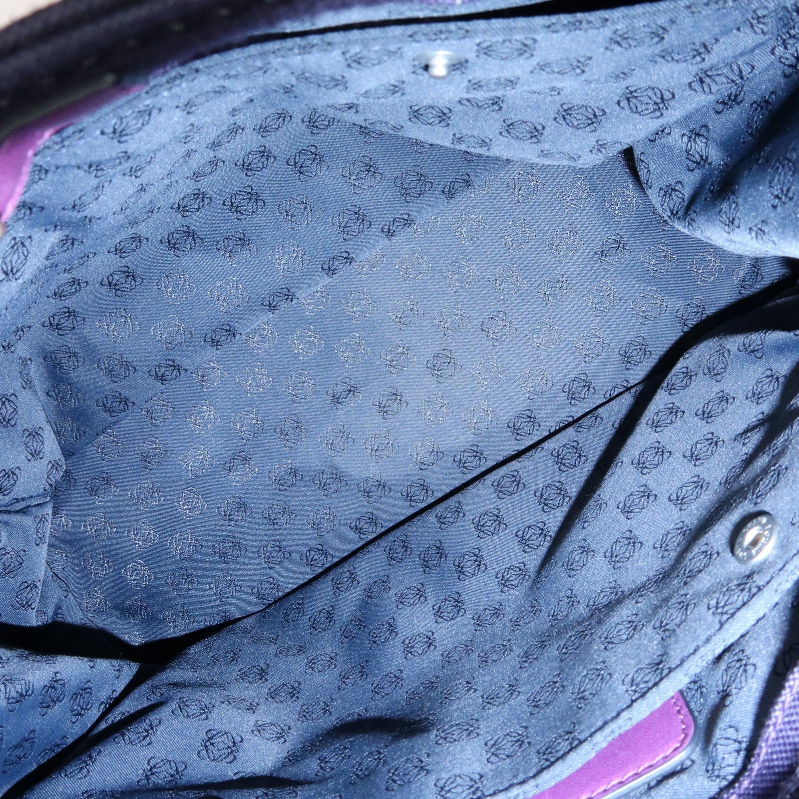LOEWE Anagram Canvas 2Way Hand Bag Tote Bag Purple