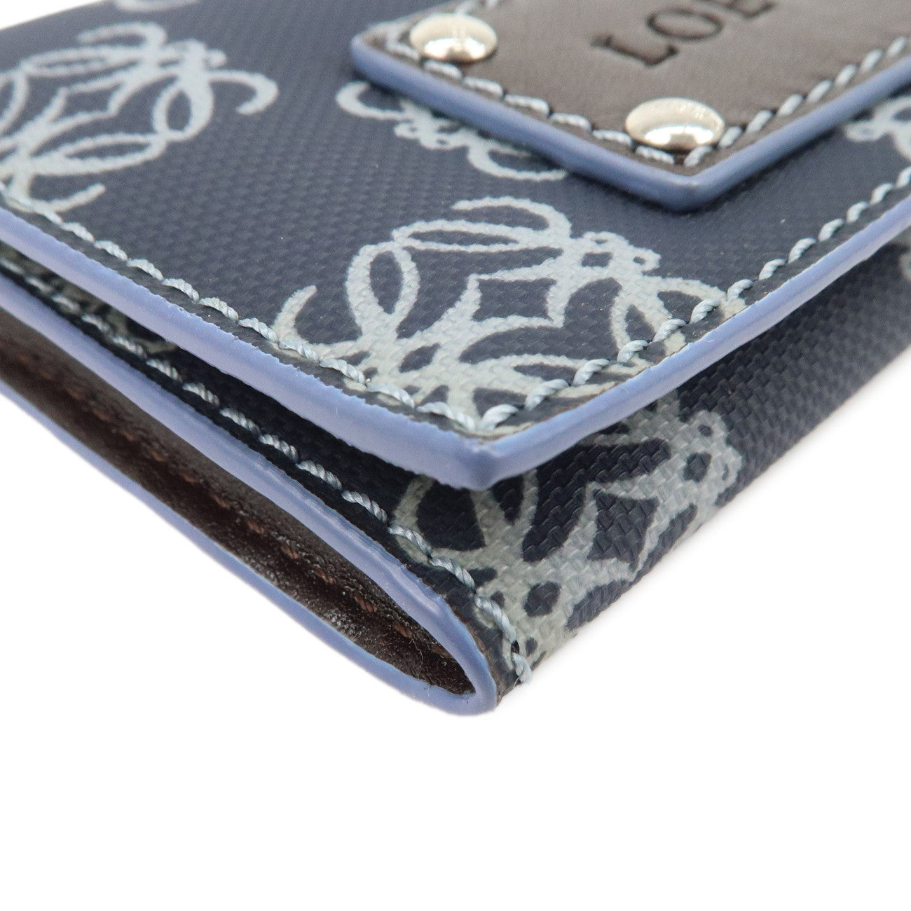 LOEWE Anagram Fragment Case Card Case Card Holder Navy