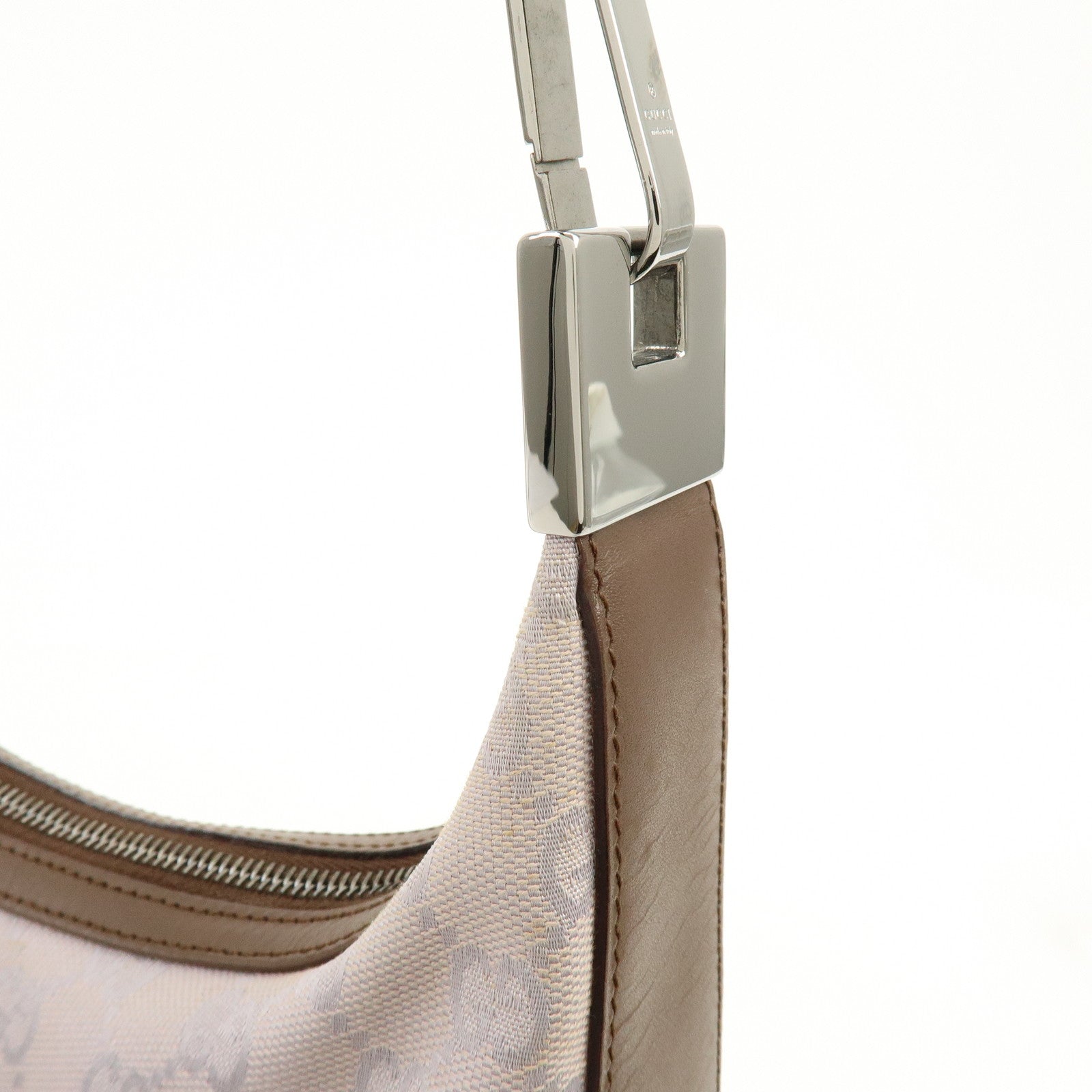 GUCCI GG Canvas Leather Shoulder Bag Hand Bag Purple Brown 01233