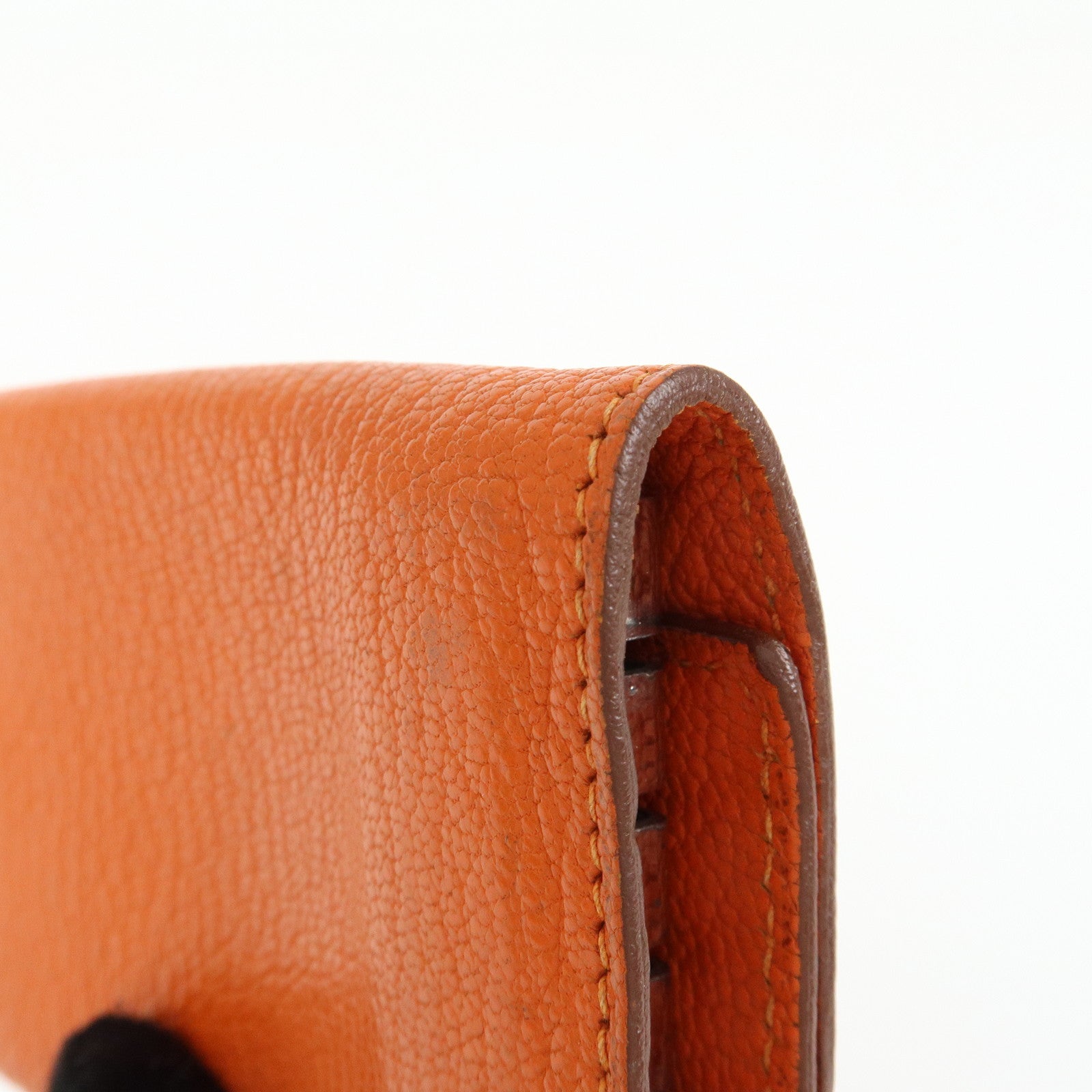 HERMES Sellier Togo Leather 4 Key Case Key Holder □F Stamped Orange