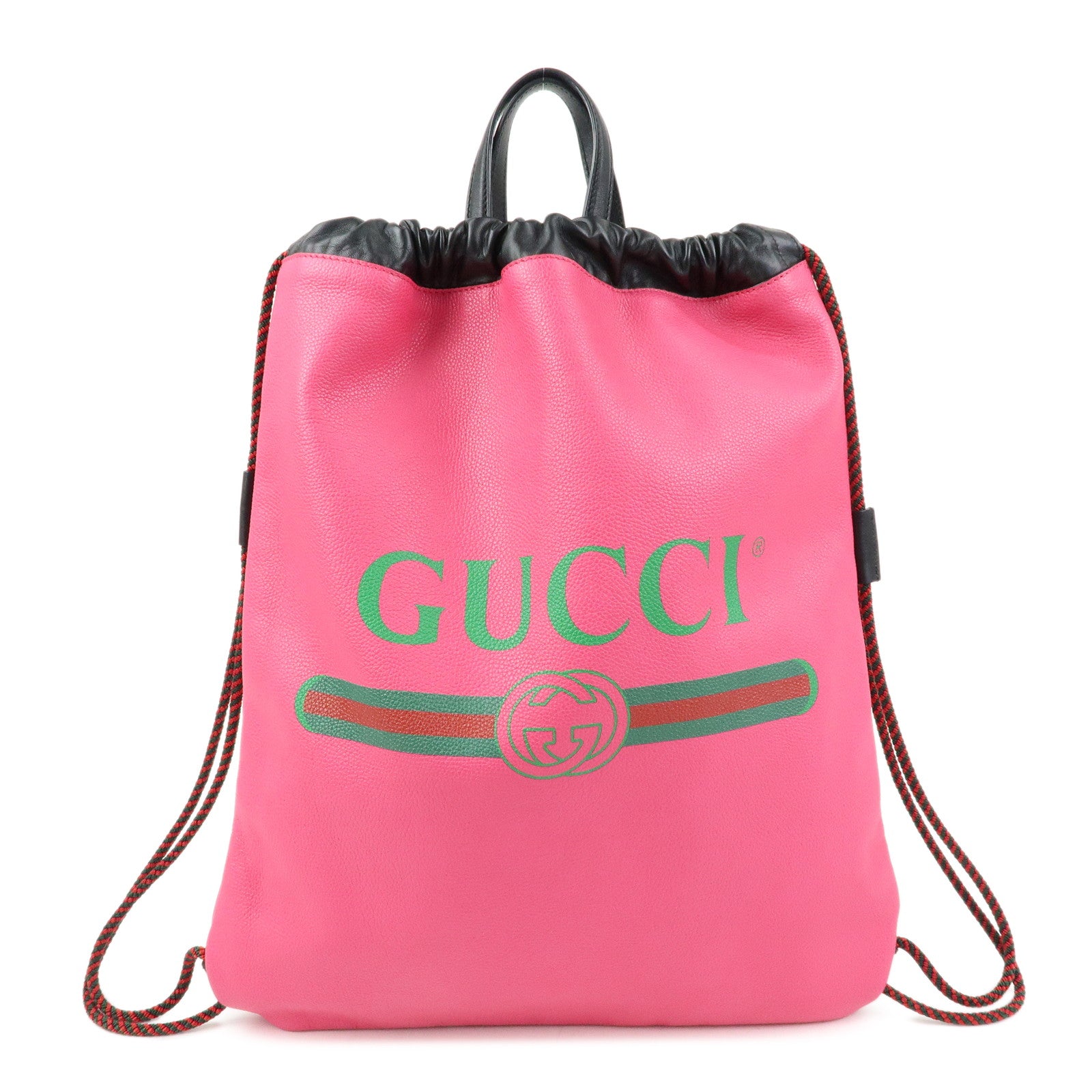 GUCCI Interlocking G Sherry Leather 2Way Bag Backpack Pink 494053