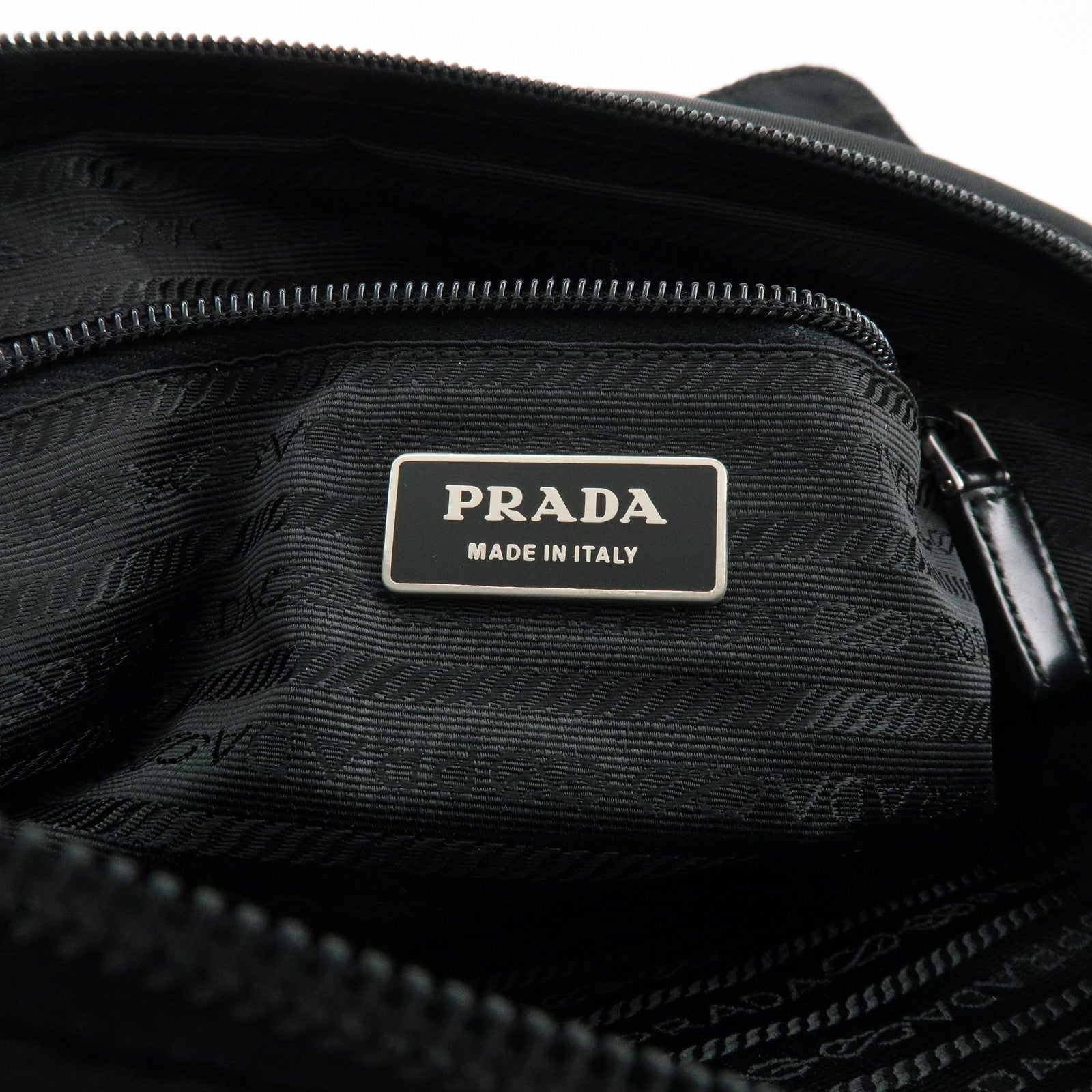 PRADA Triangle Logo Nylon Shoulder Bag Crossbody Bag Black