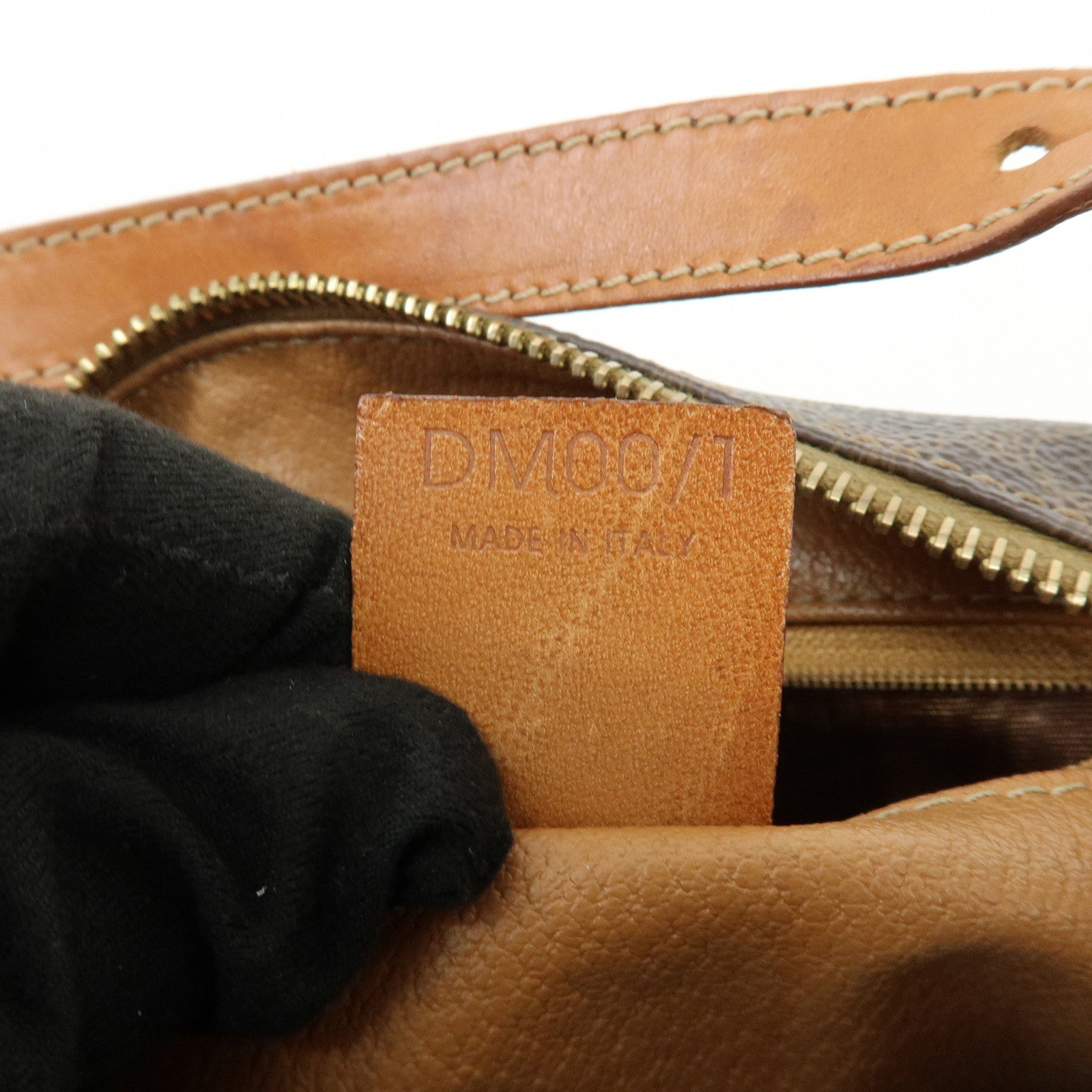 CELINE Macadam PVC Leather Hand Bag Brown