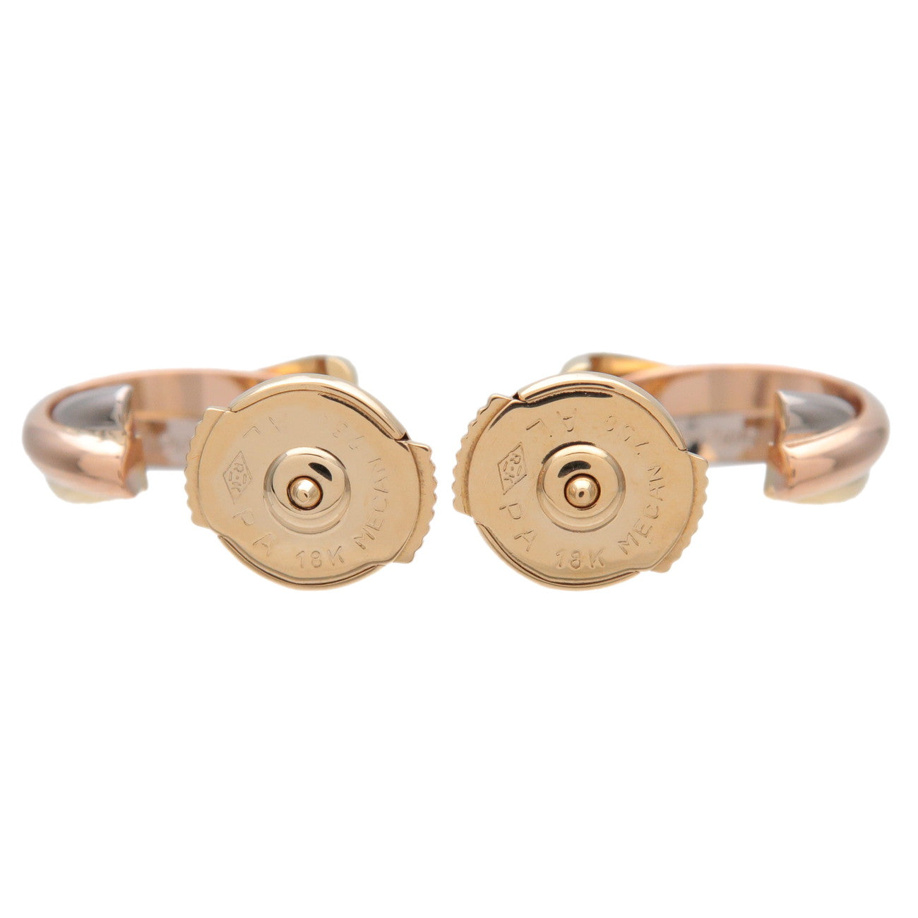 Cartier Trinity Earrings K18 750 White Gold Rose Gold Yellow Gold