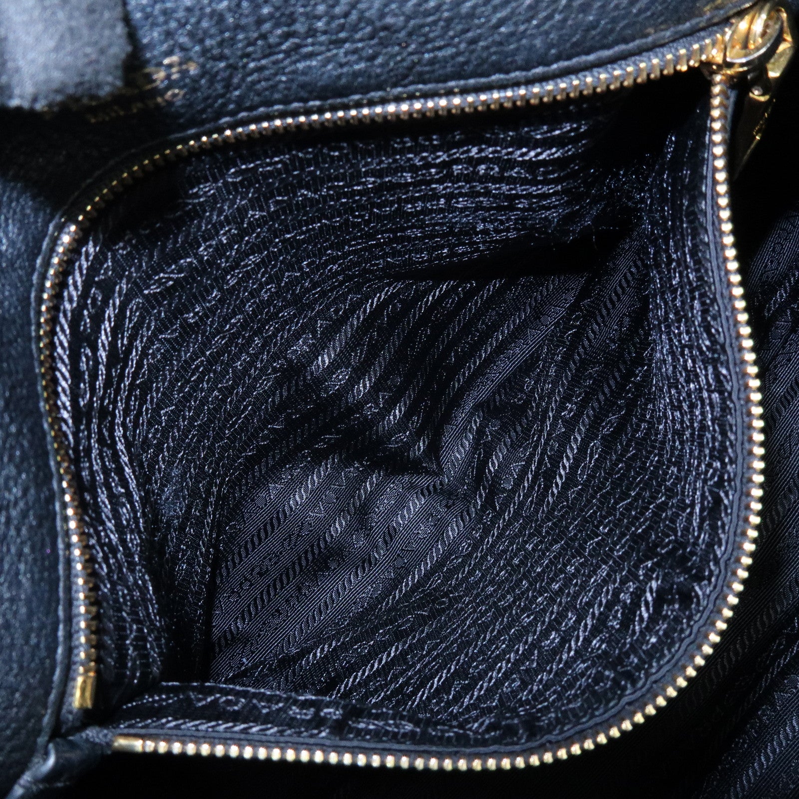 PRADA Leather 2Way Bag Hand Bag Shoulder Bag Black