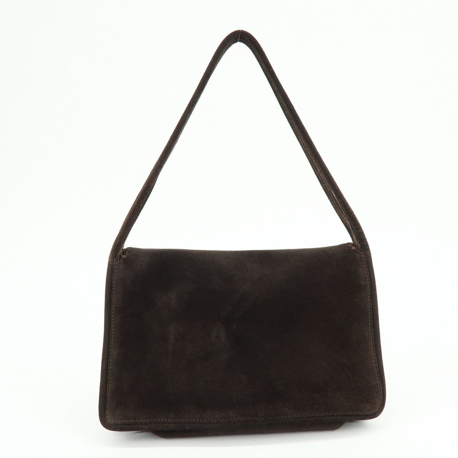 BOTTEGA VENETA Suede Shoulder Bag Tote Bag Dark Brown