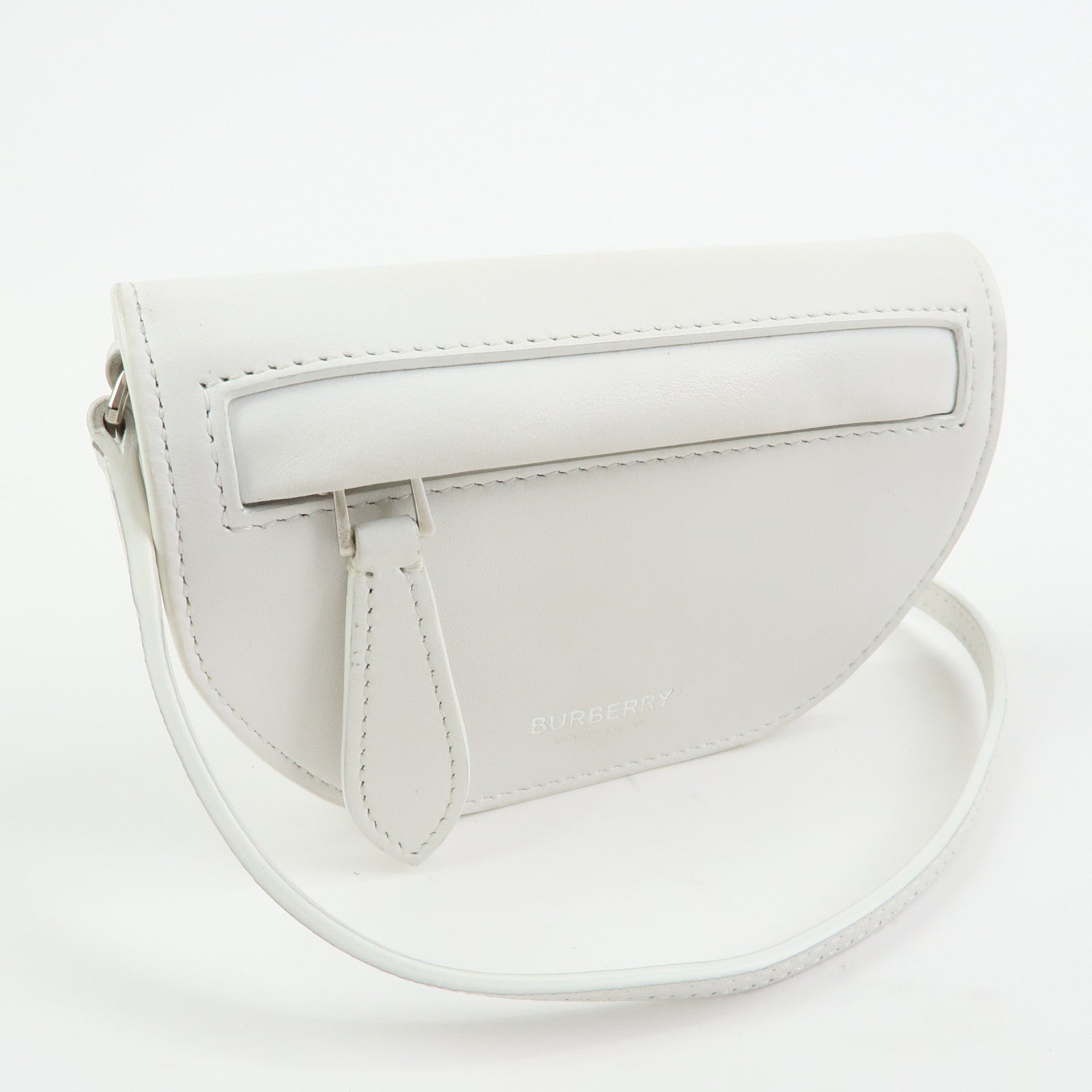 BURBERRY Leather Shoulder Bag Crossbody Bag White