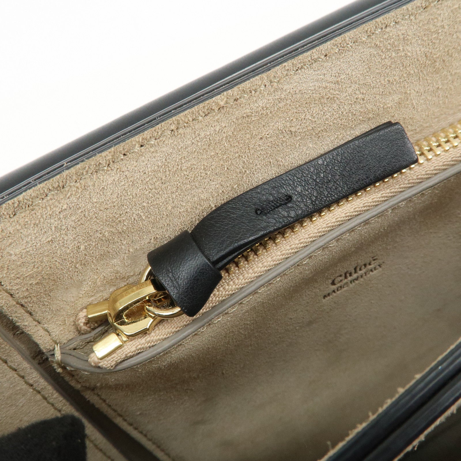 Chloe Faye Suede Leather 2Way Bag Hand Bag Shoulder Bag Black