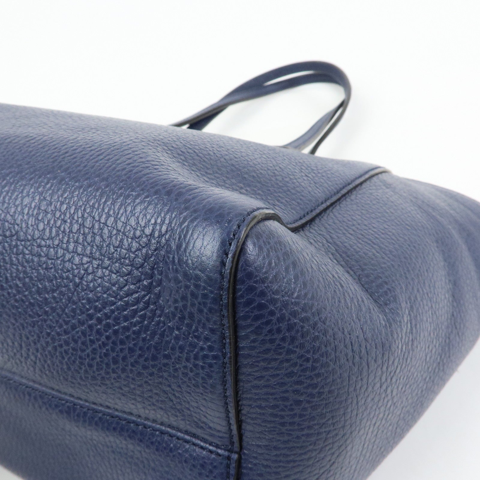GUCCI Swing Calf Leather Shoulder Bag Tote Bag Blue 354408
