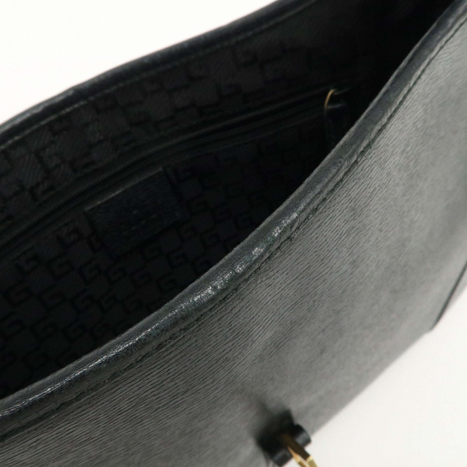 GUCCI Bamboo Leather Kandinsky Shoulder Bag Black 001・4060・002058