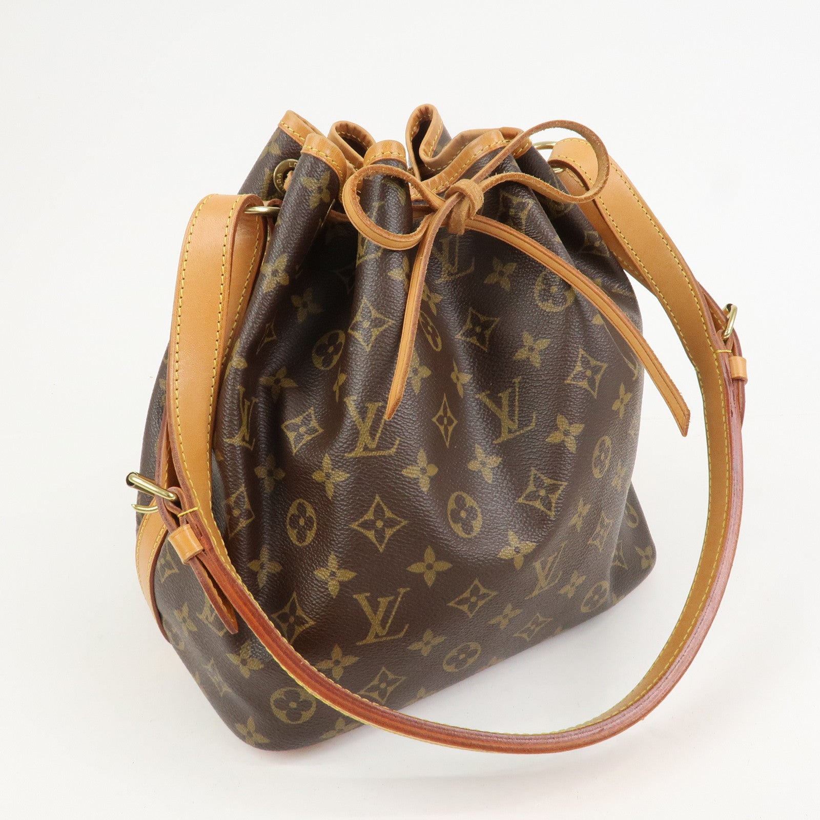 Louis Vuitton Monogram Canvas Petit Noe Shoulder Bag Brown M42226