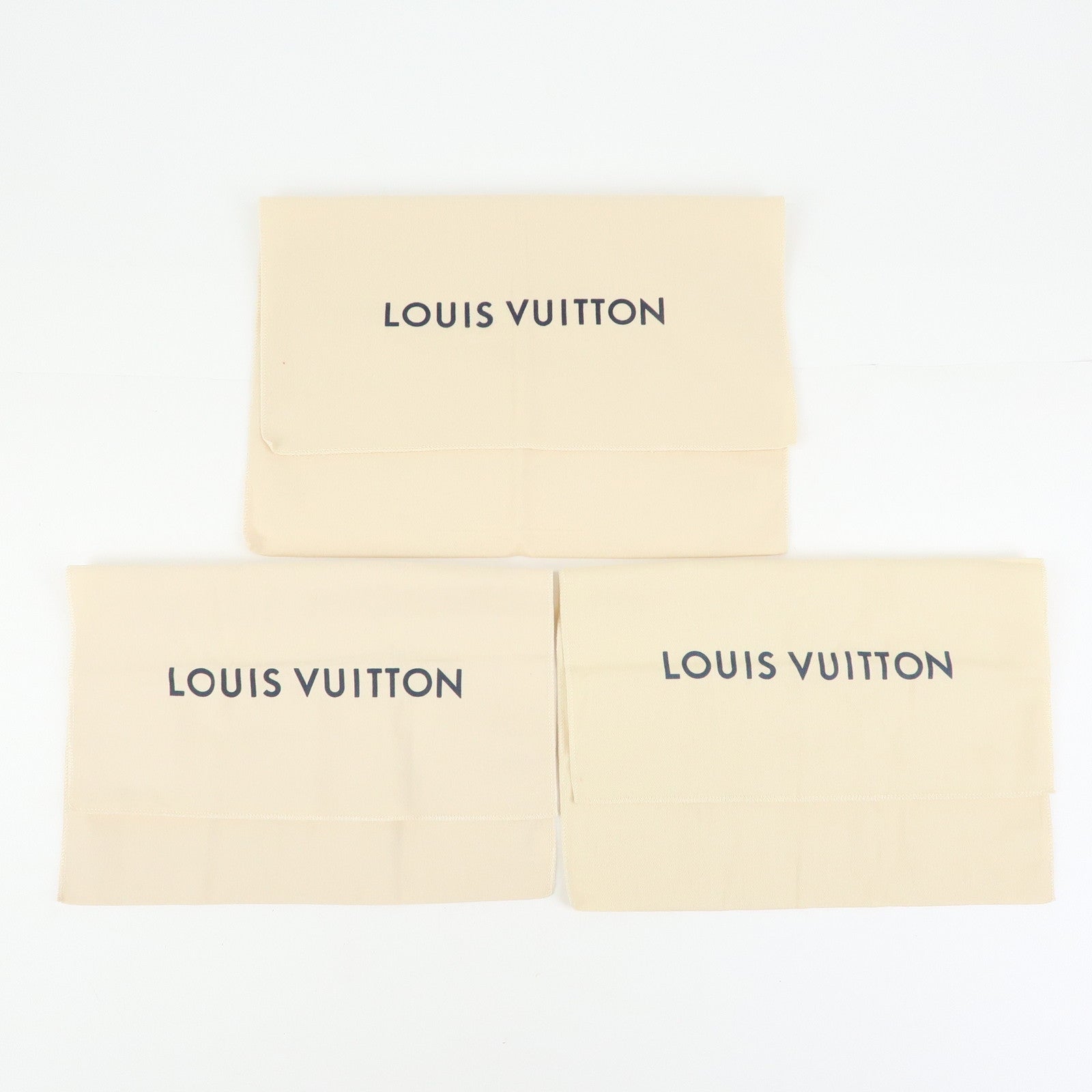 Louis Vuitton Set of 16 Dust Bag Storage Bag Flap Style Beige