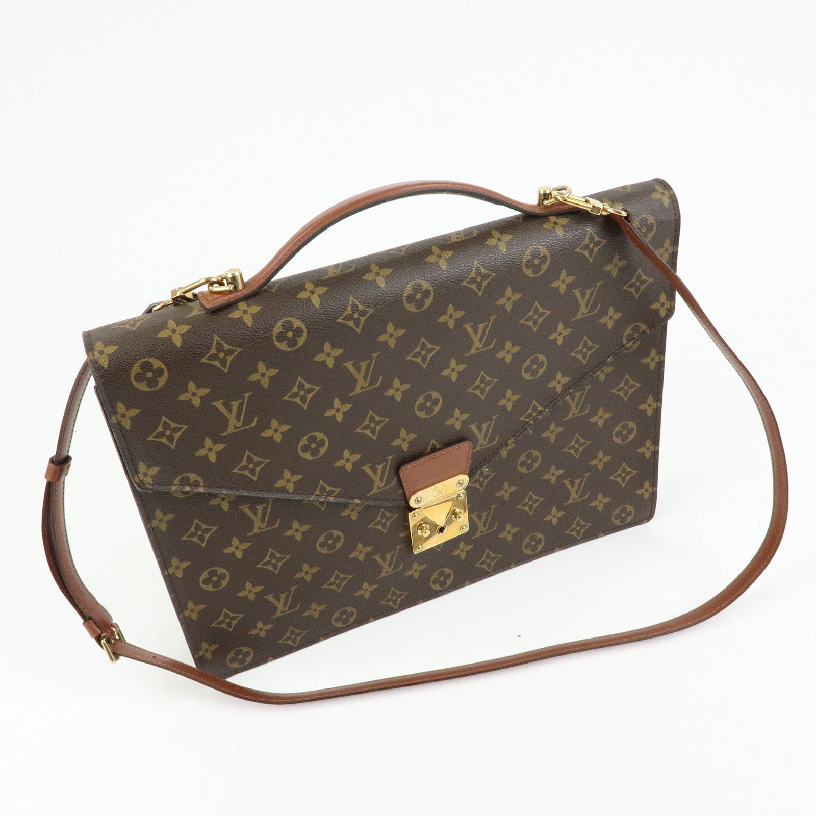 Louis Vuitton Monogram Porte‑Documents Bandouliere Brown M53338