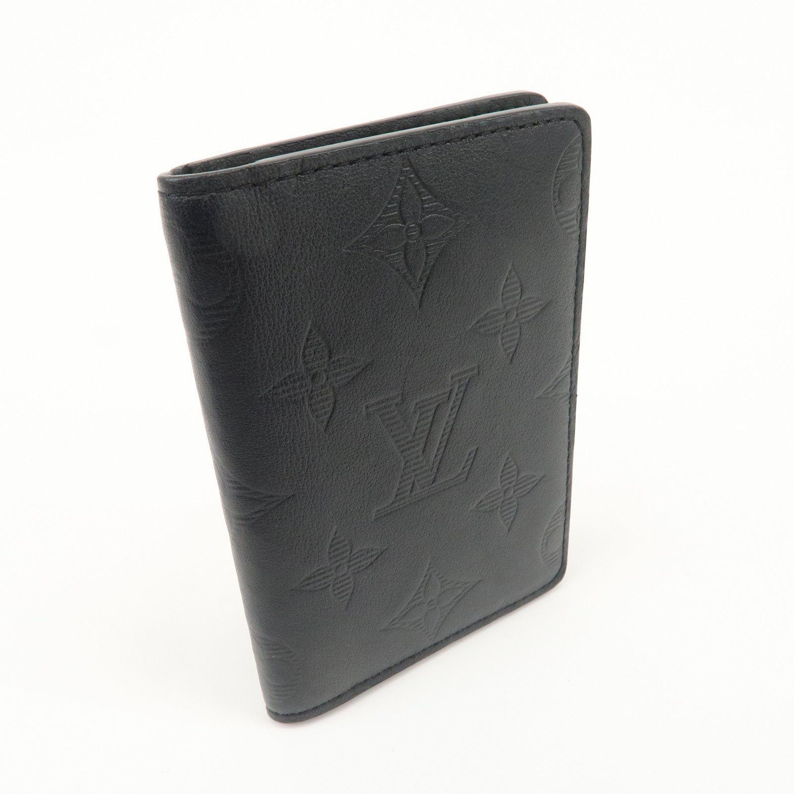 Louis Vuitton Monogram Shadow Leather Card Case Organizer Noir M62899