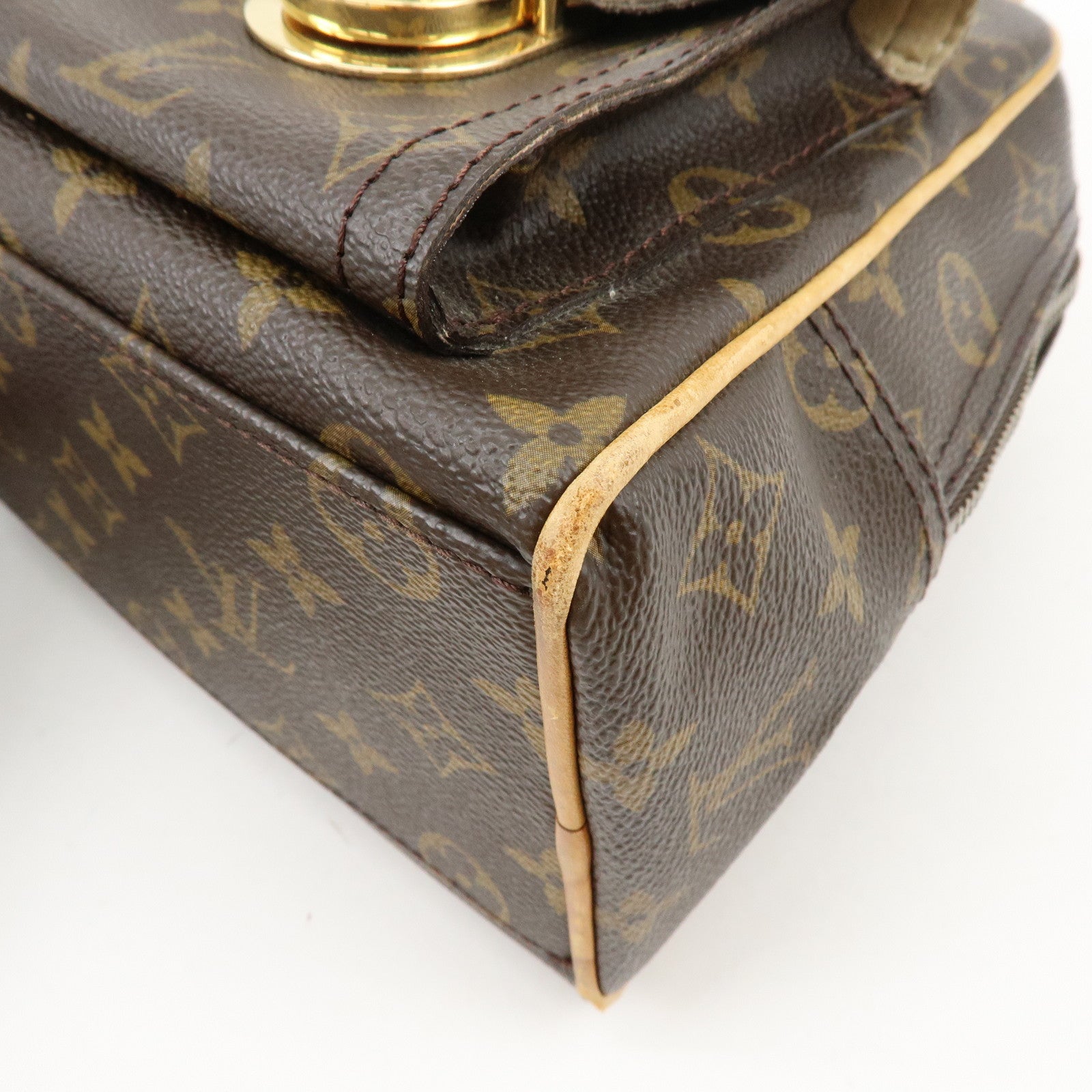 Louis Vuitton Monogram Manhattan PM Hand Bag Brown M40026