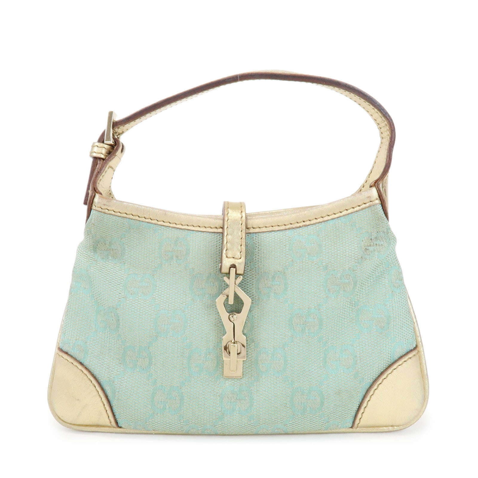 GUCCI Jackie GG Monogram Canvas Leather Mini Pouch  005・0819