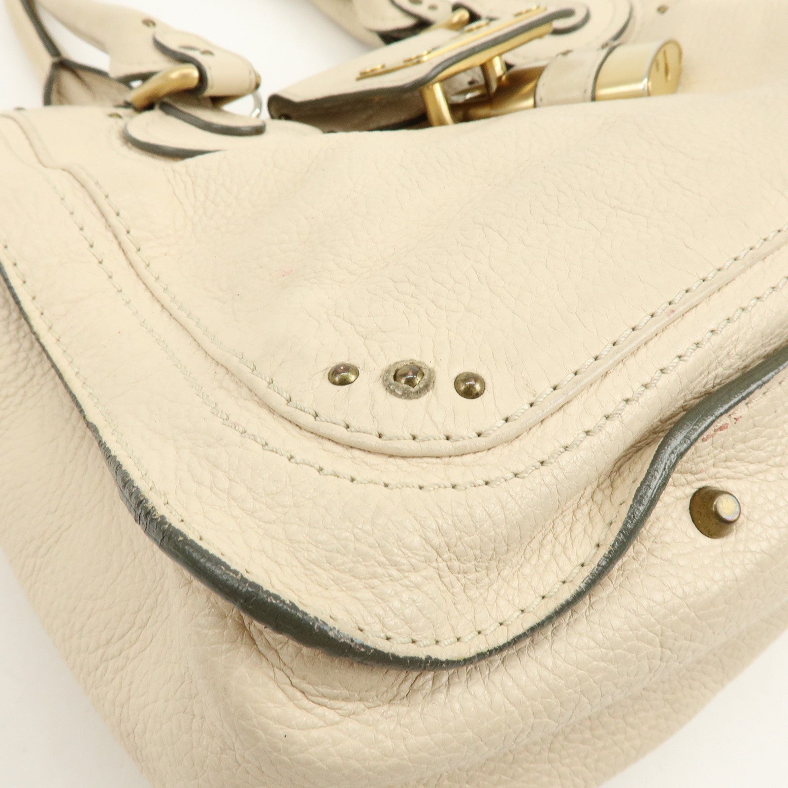 Chloe Paddington Leather Tote Bag Hand Bag White