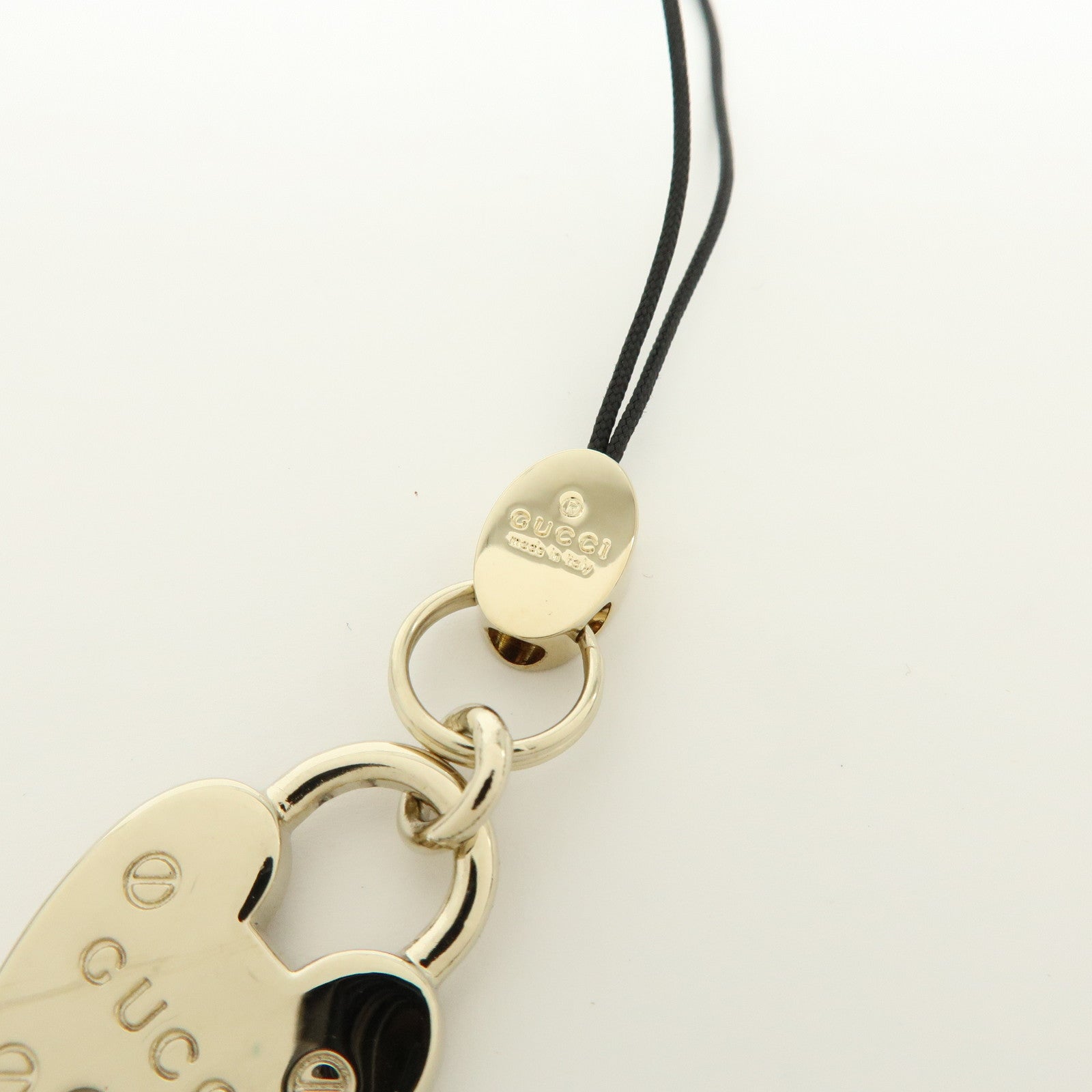 GUCCI Set of 2 Metal Bag Charm Key Chain Green Gold 138248