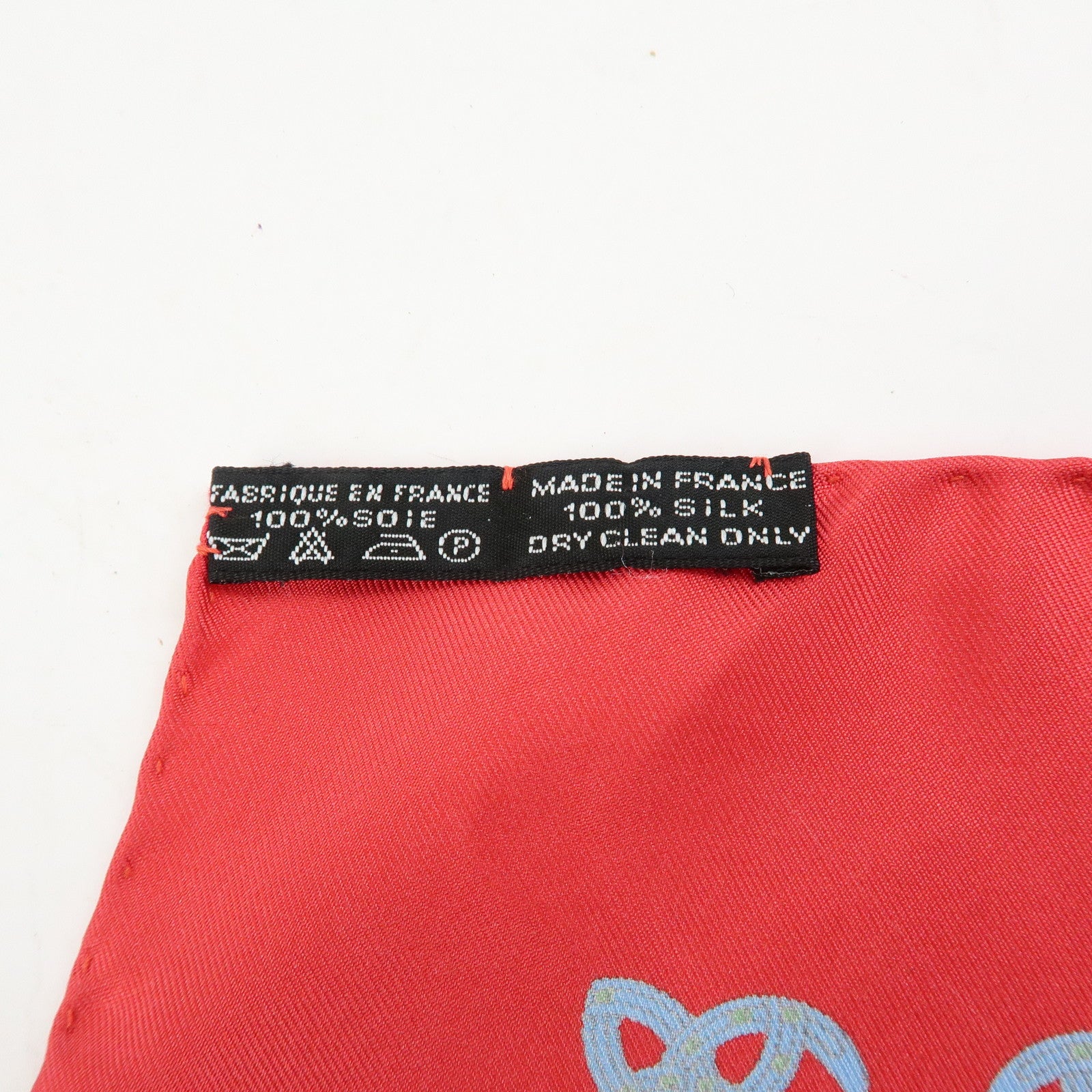 HERMES Carre 42/20 Set of 2 Silk 100% Scarf QUADRIGE Red Blue