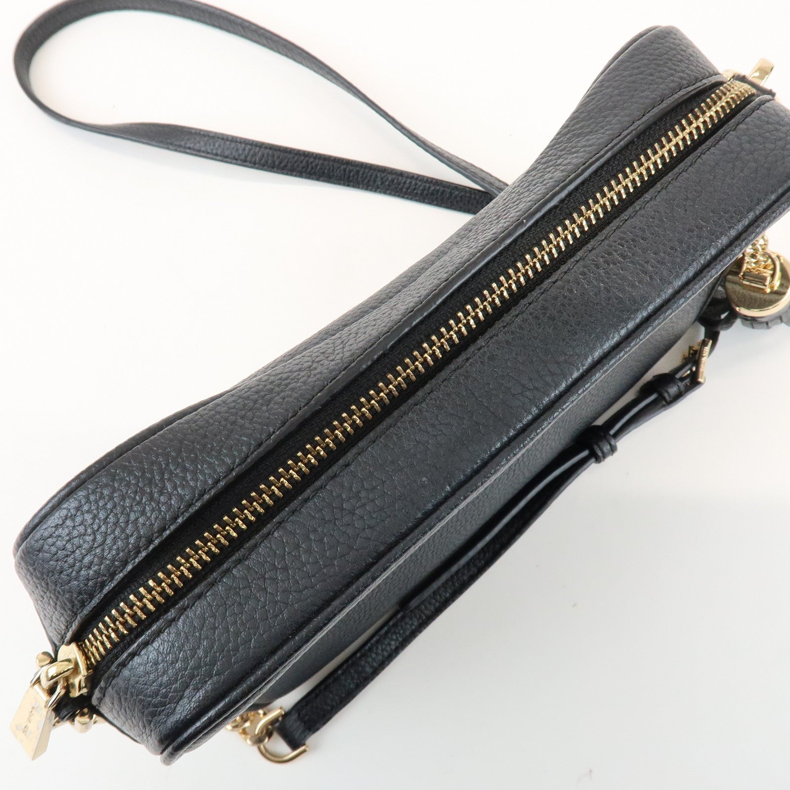 MICHAEL KORS Logo Leather Shoulder Bag Crossbody Bag Black