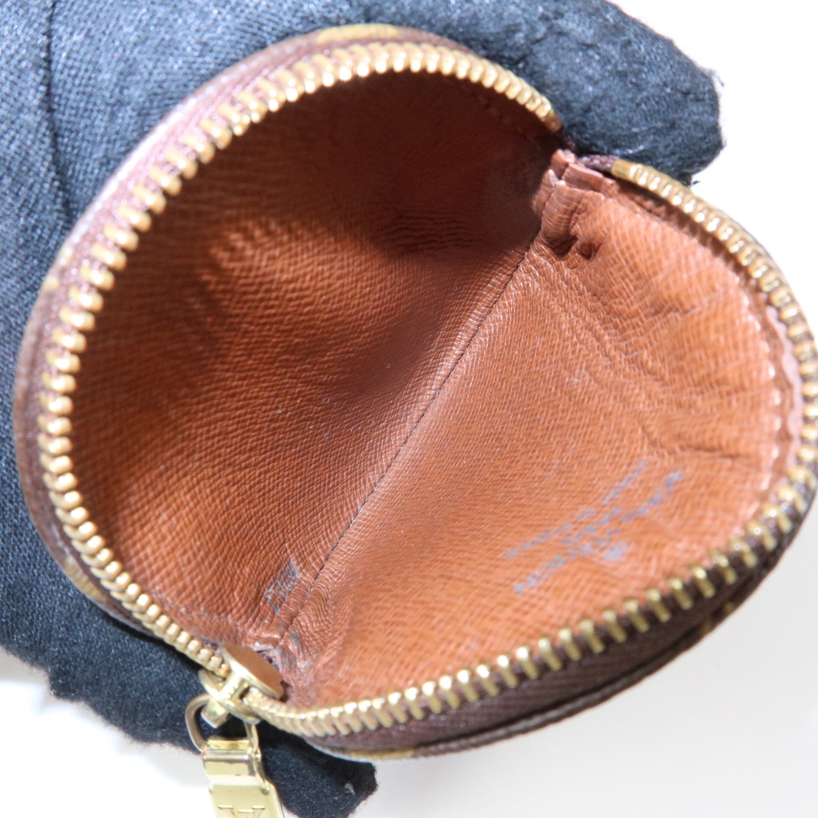 Louis Vuitton Monogram Porte Monnaie Rond Coin Case Brown M61926